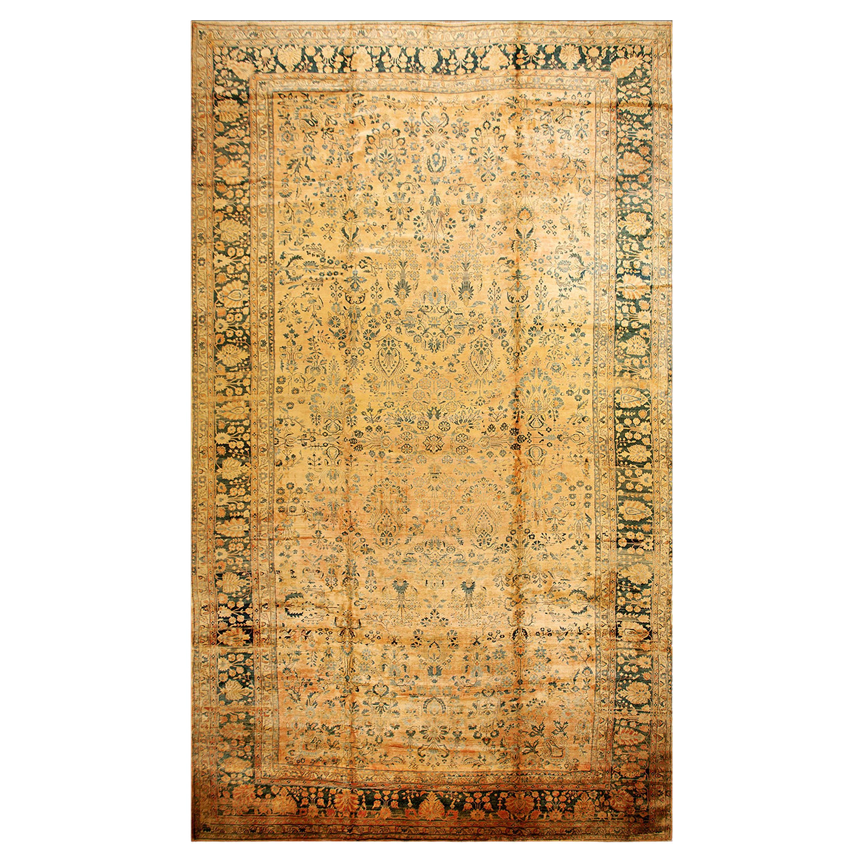 Tapis persan Sarouk Mohajeran des années 1920 ( 12'8" x 22'8" - 386 x 690 )
