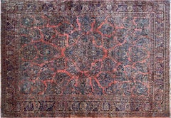 Antique Persian Sarouk Carpet, garden design