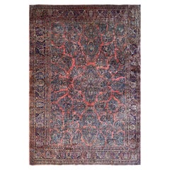 Antiker persischer Sarouk-Teppich aus Sarouk, Gartendesign