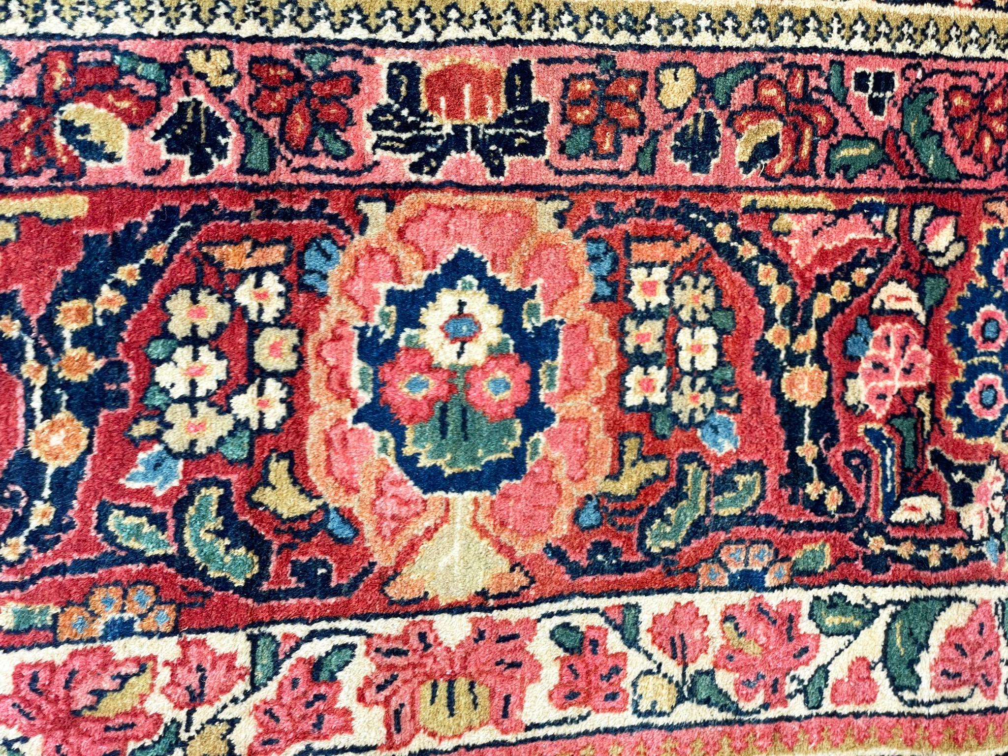 Sarouk Farahan Antique Persian Sarouk Carpet, Wedding Rug For Sale