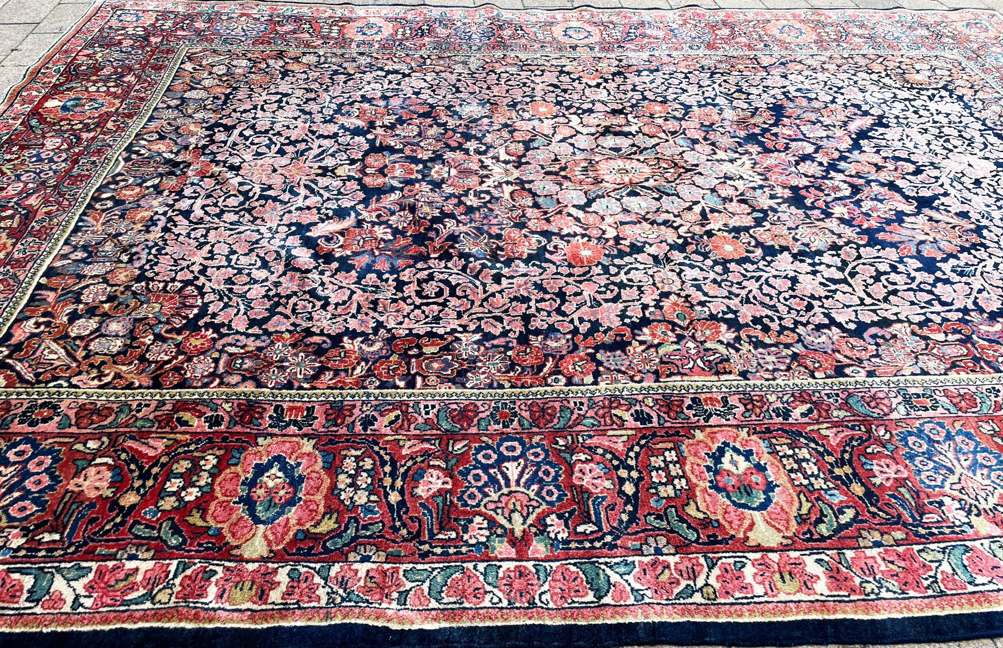 Wool Antique Persian Sarouk Carpet, Wedding Rug For Sale