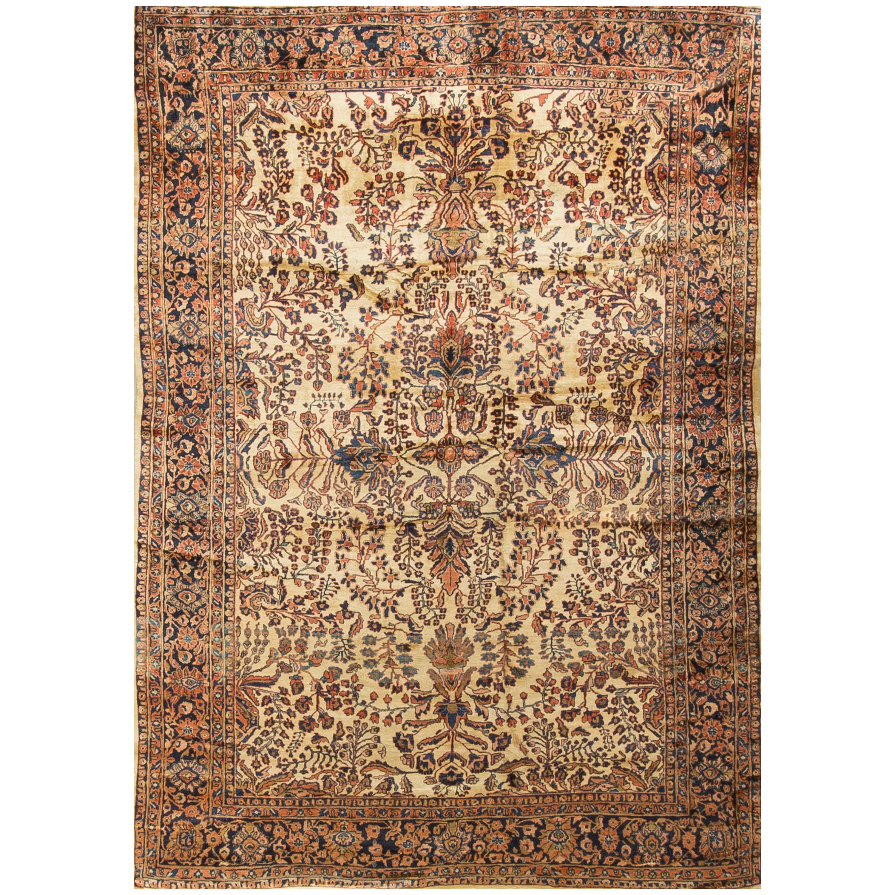 Antiker persischer Sarouk-Teppich, um 1900