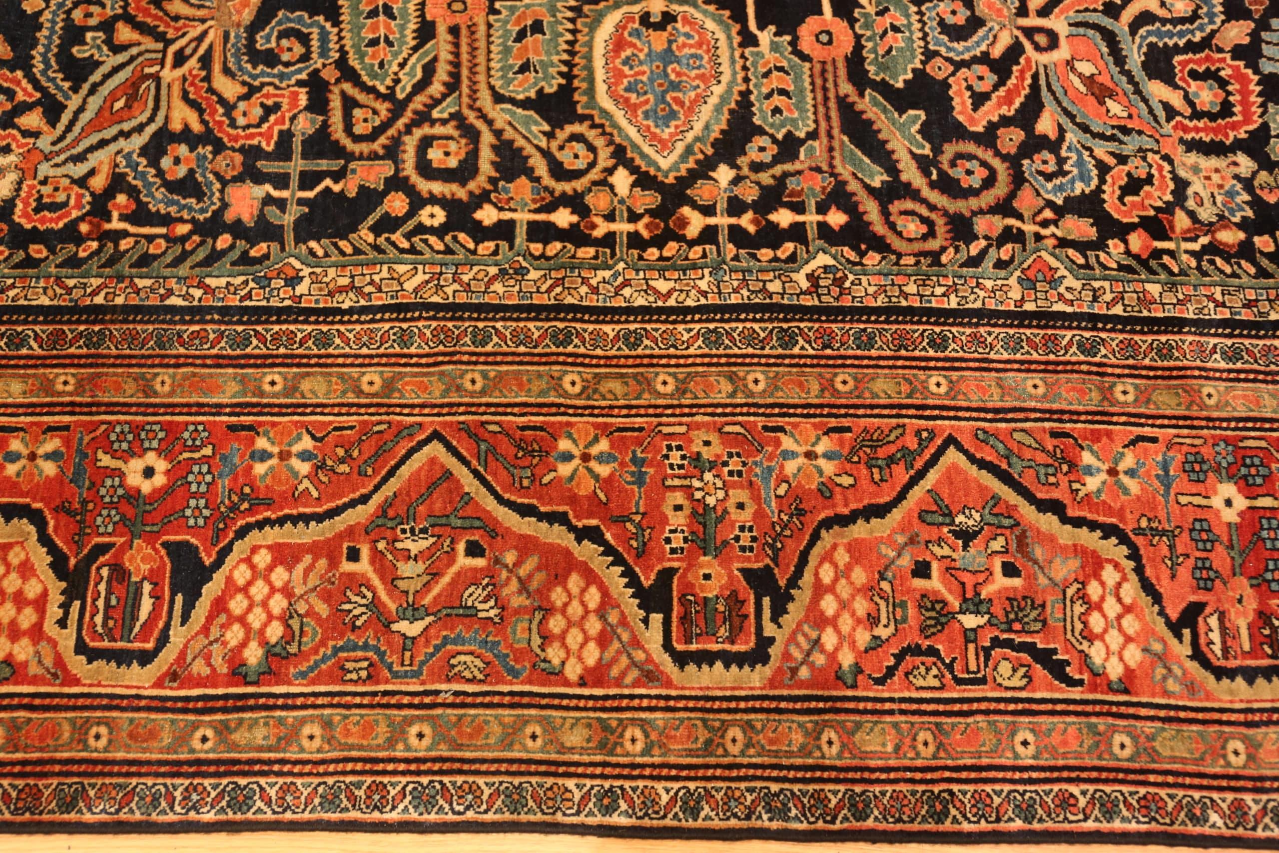 Antique Persian Sarouk Farahan Area Rug, Country of origin / rug type: Persian rug, Circa date: 1880. Size: 8 ft 4 in x 12 ft 5 in (2.54 m x 3.78 m)
 