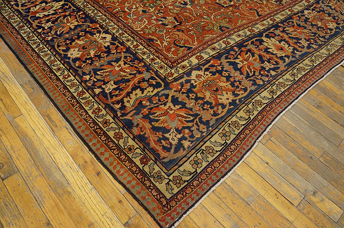 Hand-Knotted Antique Persian Sarouk Farahan Rug For Sale