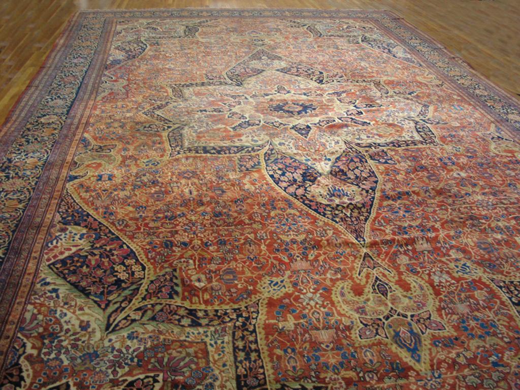 Late 19th Century 19th Century Persian Sarouk Farahan Carpet ( 14' x 23'10