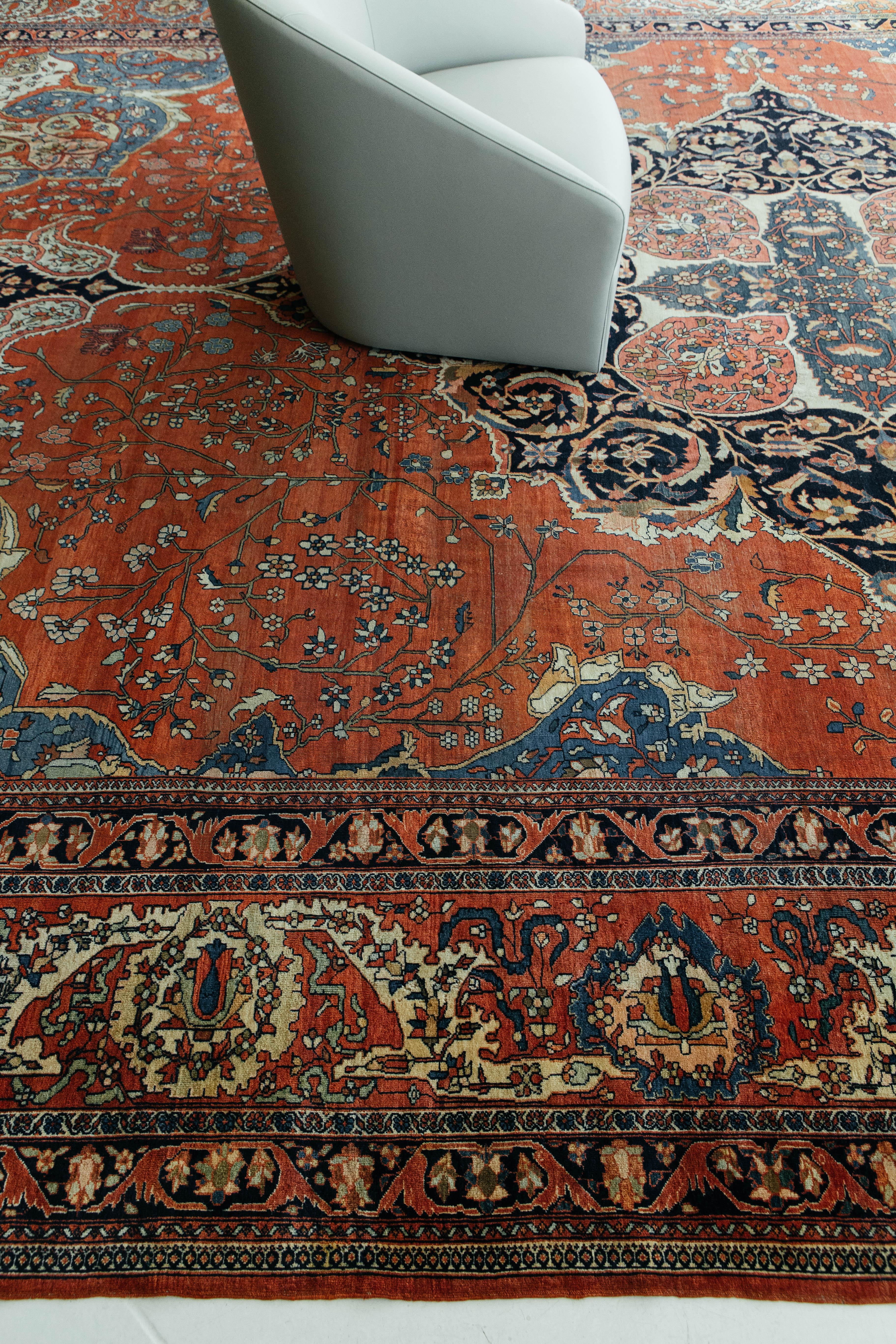 Antiker persischer Sarouk-Farahan-Teppich im Angebot 2