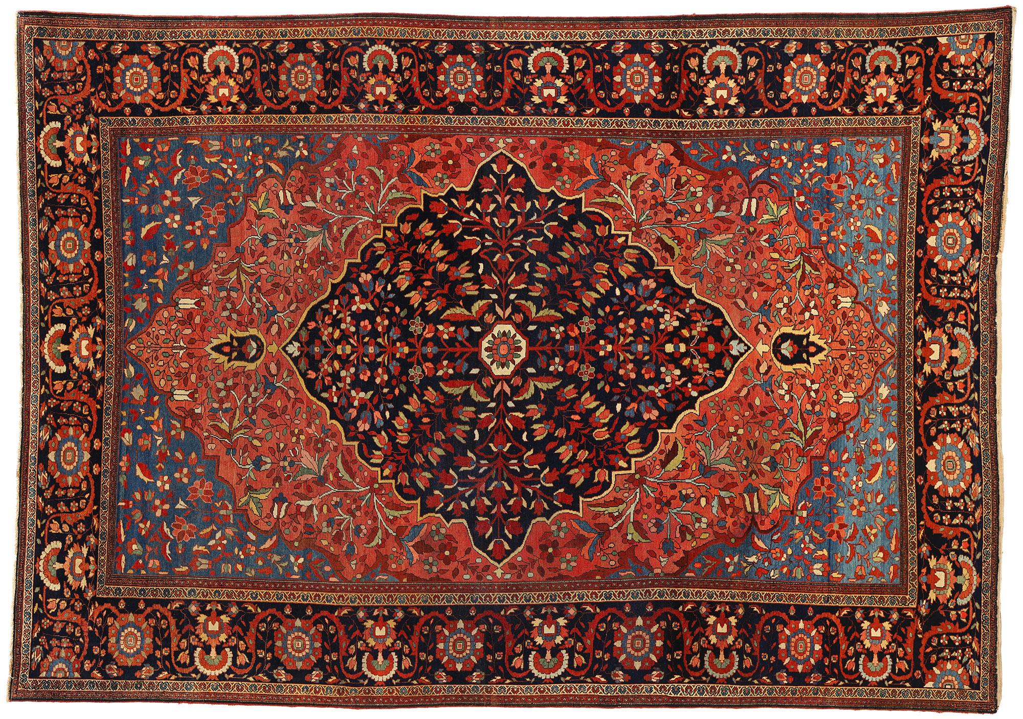 Antique Persian Sarouk Farahan Rug For Sale 4
