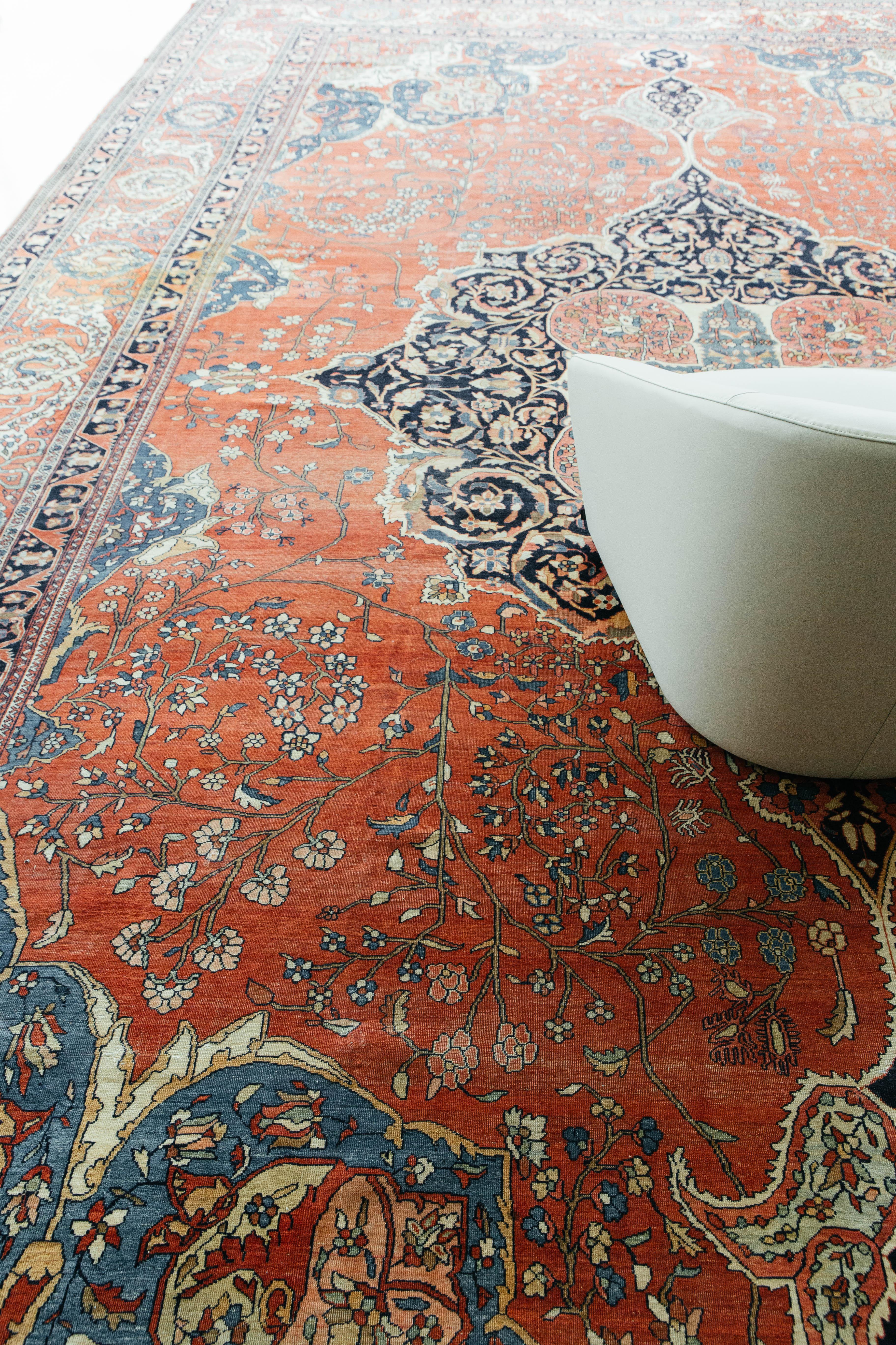 Antiker persischer Sarouk-Farahan-Teppich im Angebot 5