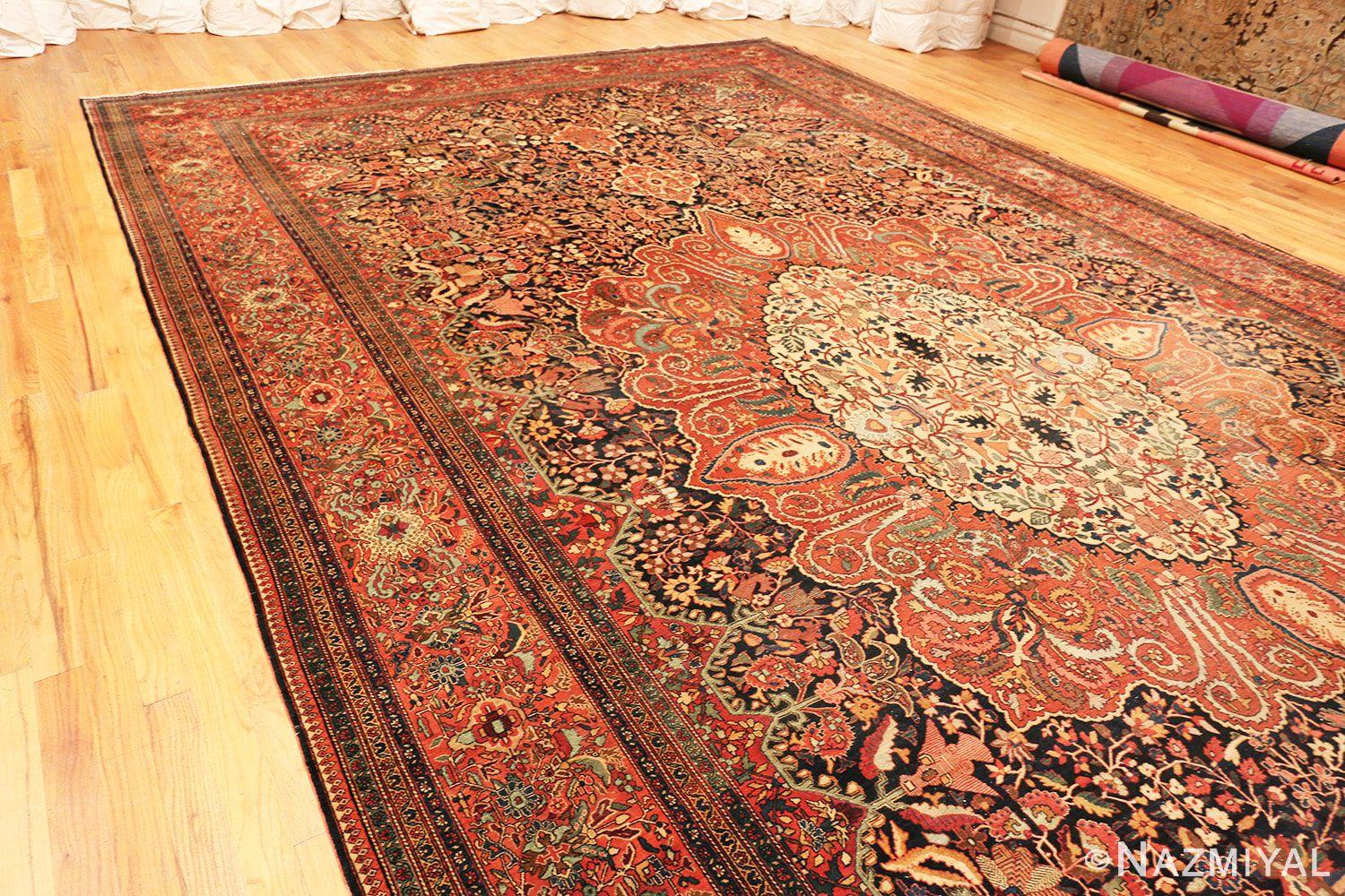 A magnificent blue oversized fine antique Persian Sarouk Farahan rug, country of origin / rug type: antique Persian rugs, date: circa late 19th century. Size: 13 ft 4 in x 23 ft 10 in (4.06 m x 7.26 m)

This magnificent, intricate floral antique