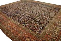 Tapis persan Sarouk Farahan du 19ème siècle ( 14'3" x 17'2" - 434 x 523 )