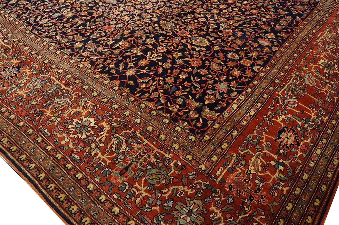 Late 19th Century 19th Century Persian Sarouk Farahan Carpet ( 14'3