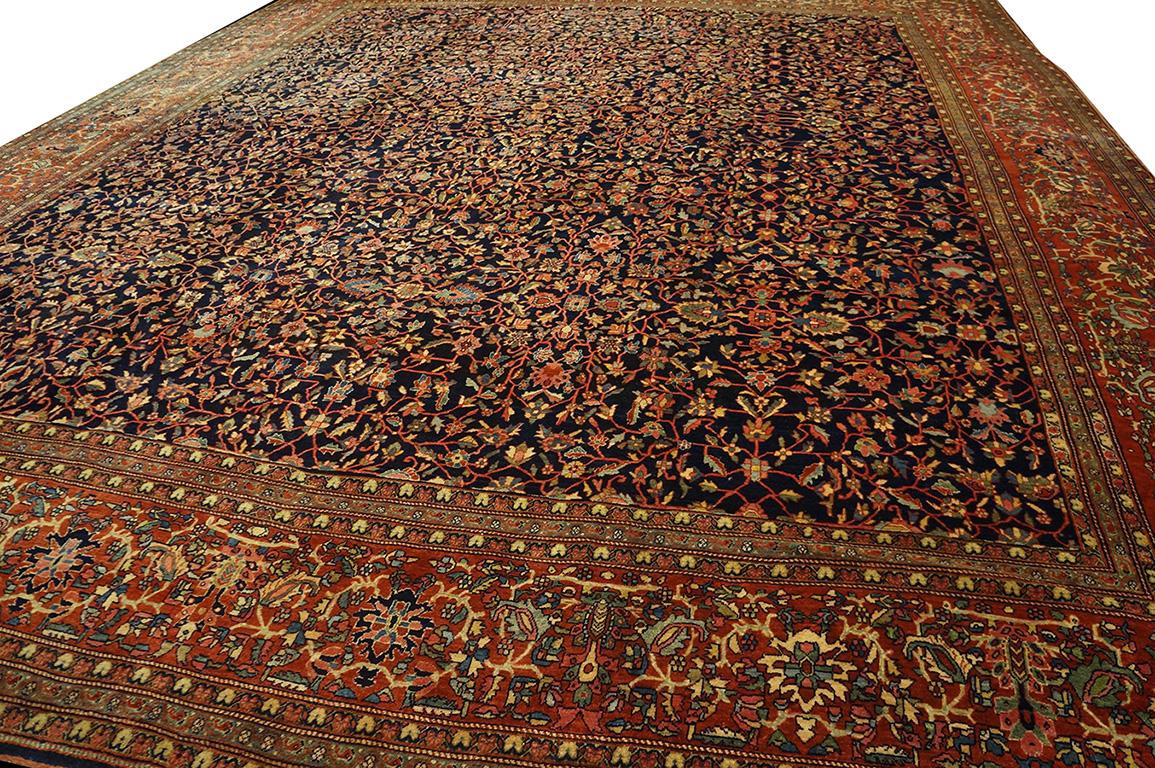 Wool 19th Century Persian Sarouk Farahan Carpet ( 14'3