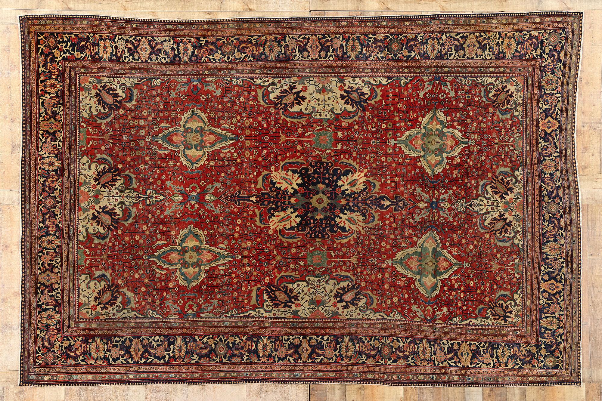 Antique Persian Sarouk Farahan Rug For Sale 3