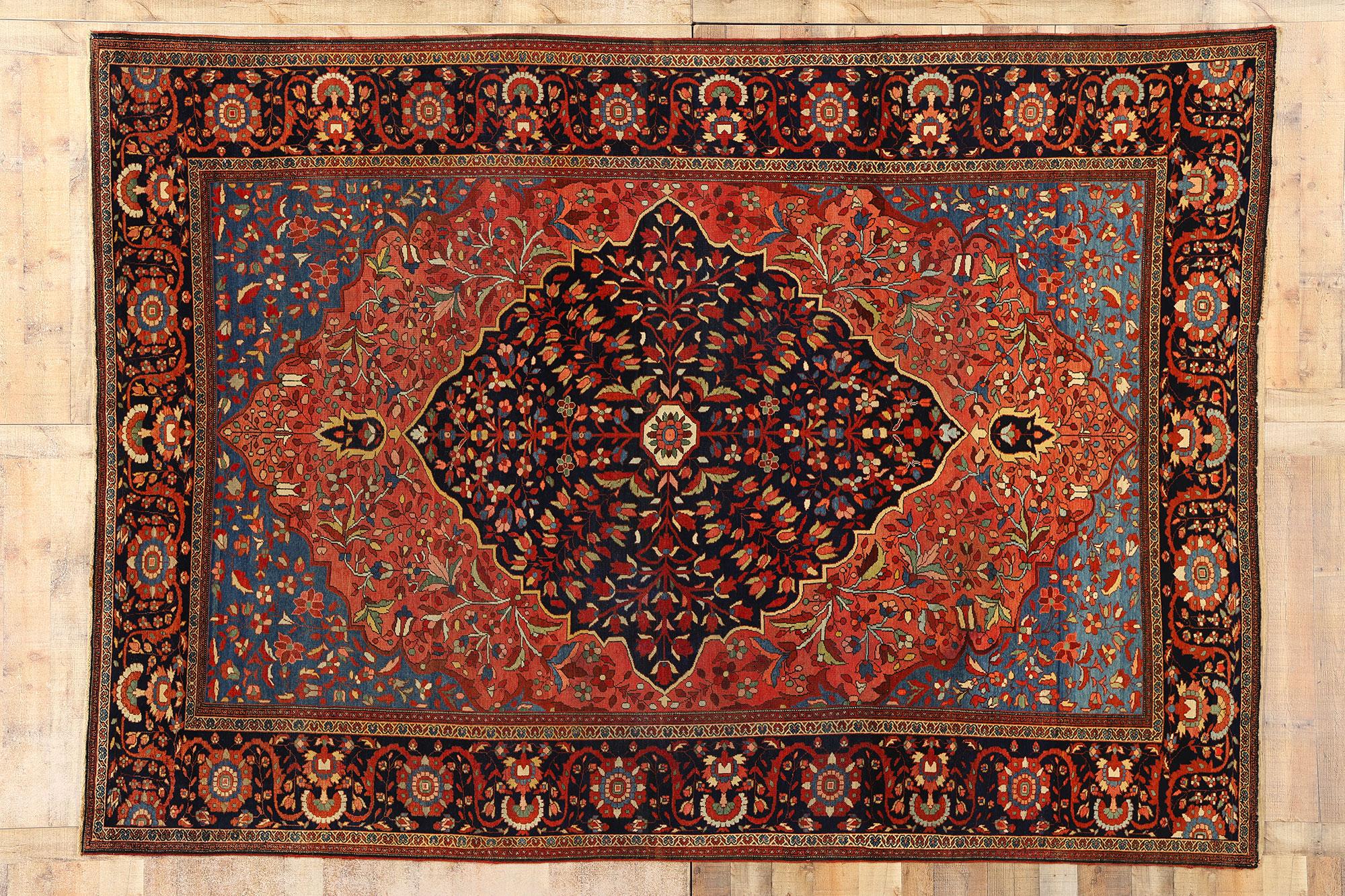 Antique Persian Sarouk Farahan Rug For Sale 3