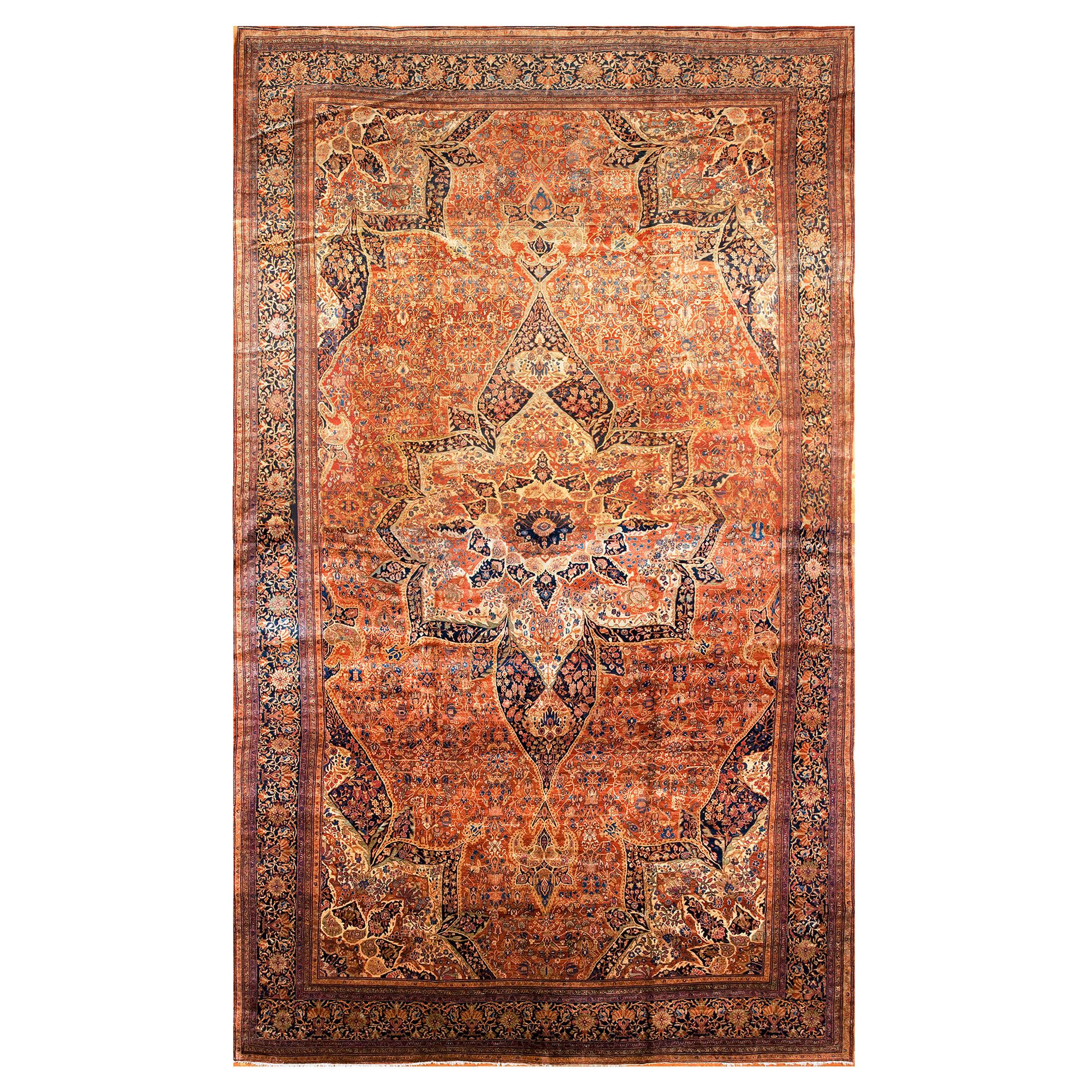 19th Century Persian Sarouk Farahan Carpet ( 14' x 23'10" - 426 x 726 ) For Sale