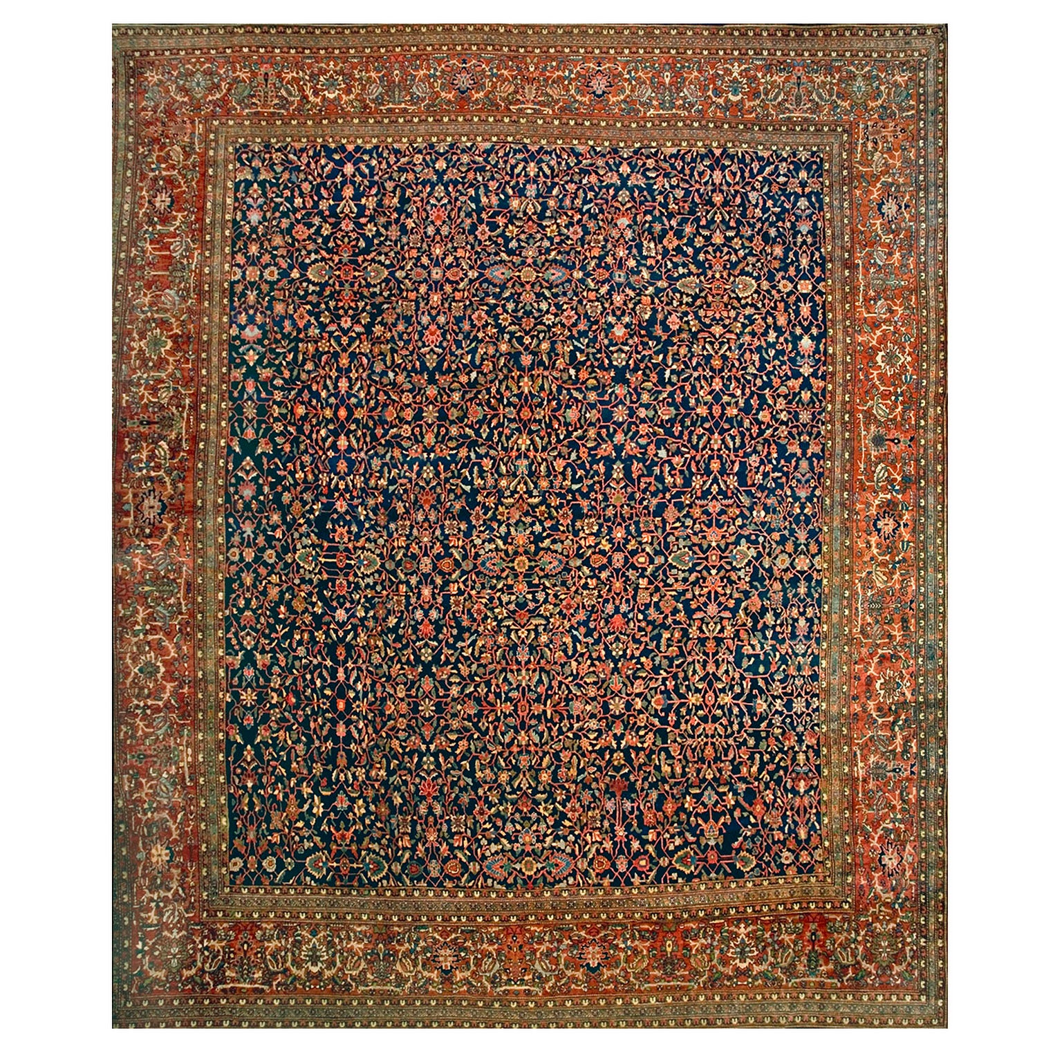19th Century Persian Sarouk Farahan Carpet ( 14'3" x 17'2" - 434 x 523 ) For Sale