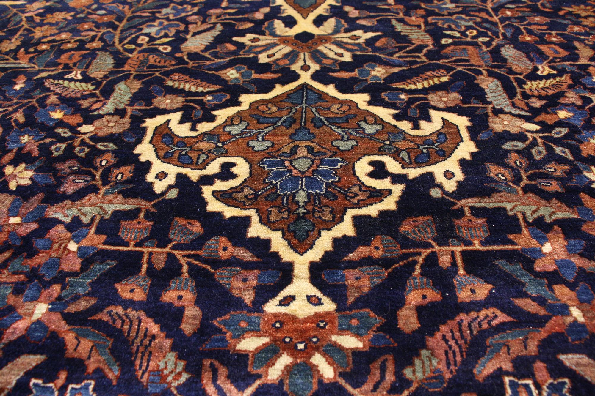 Lana Tappeto Sarouk Farahan persiano della fine del XIX secolo, 14 x 20 Dimensioni della hall dell'hotel in vendita