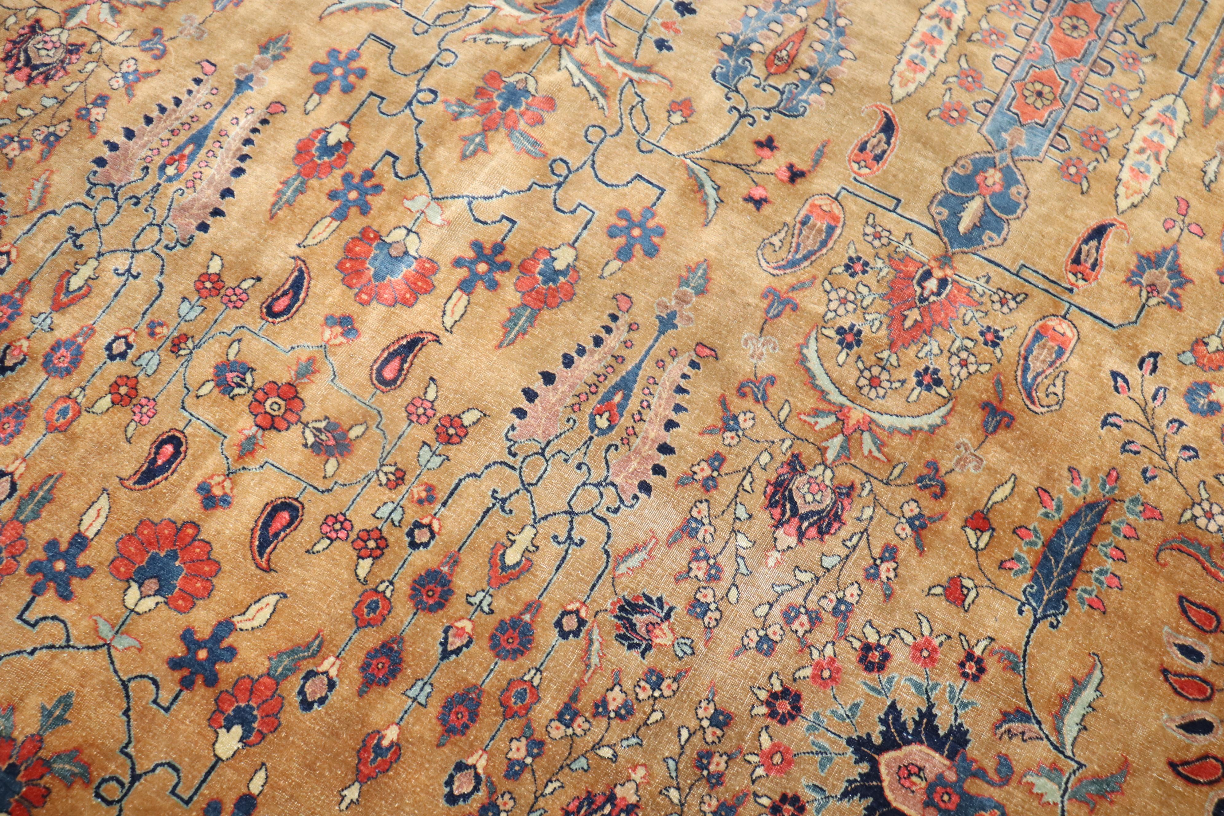 A turn of the 20th century Persian Sarouk Ferehan rug.

Measures: 10'7'' x 13'4''

The finely woven antique Sarouck Ferahan carpets of the 19th century were designed for the Persian aristocracy, who valued them for their exceptional