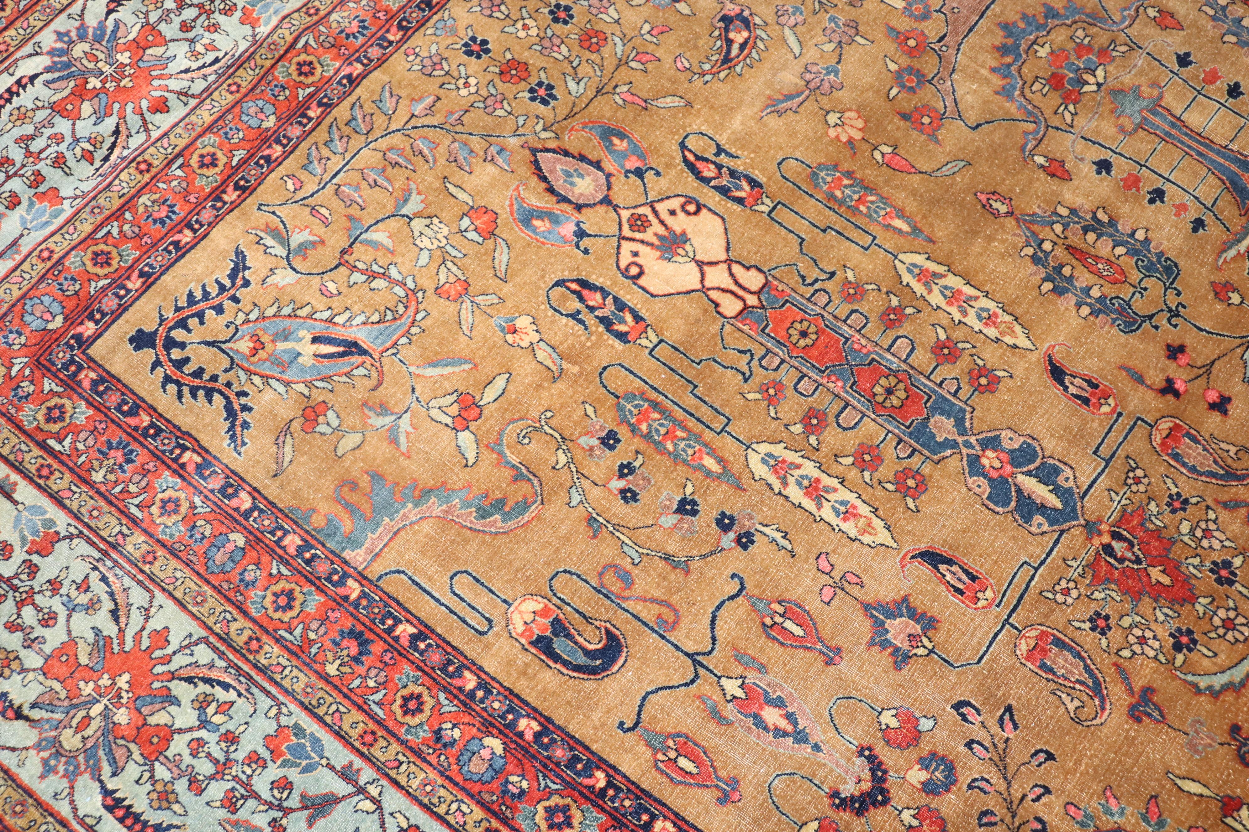 Hand-Knotted Antique Persian Sarouk Ferahan Rug