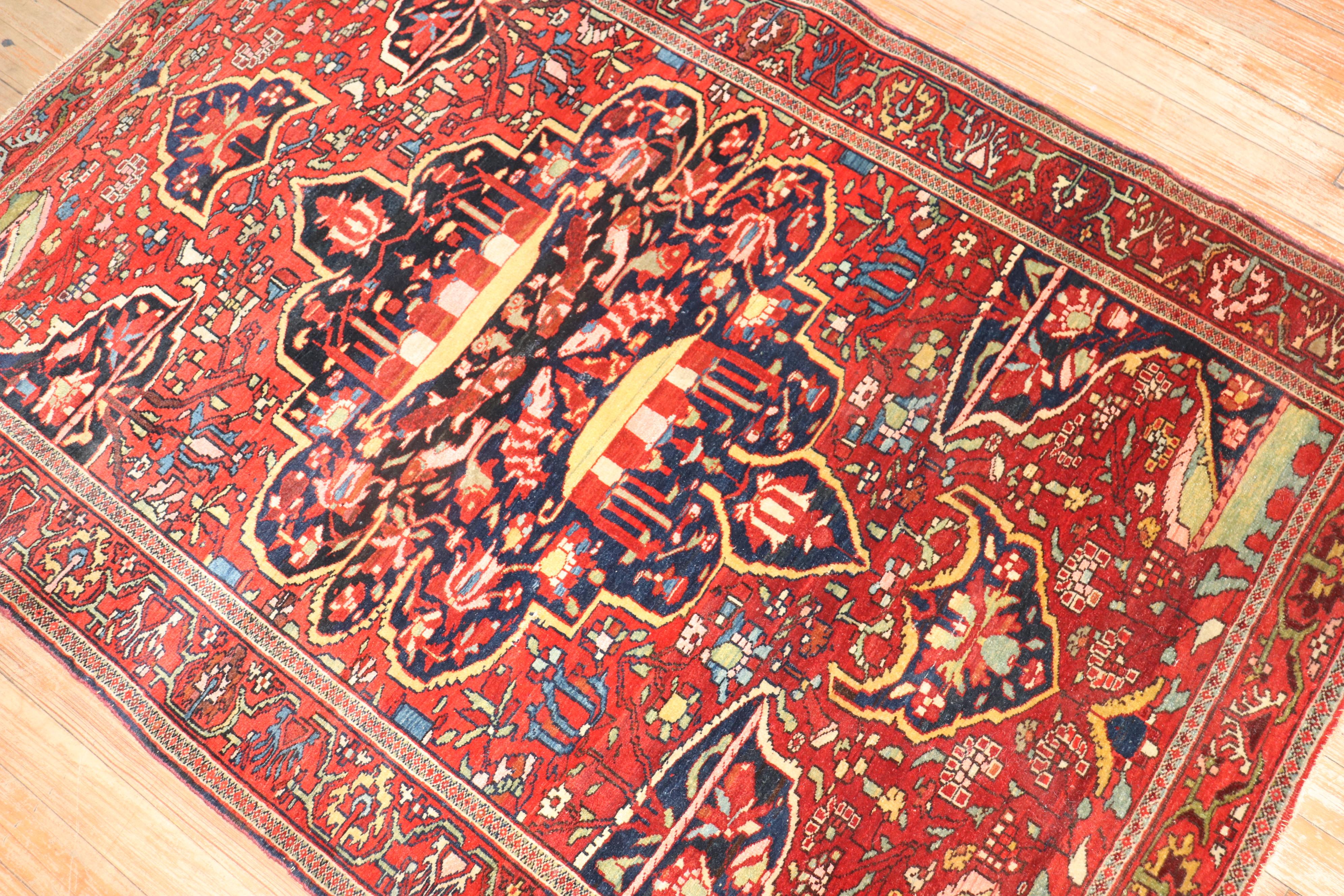 Neoclassical Antique Persian Sarouk Ferehan Scatter Rug For Sale
