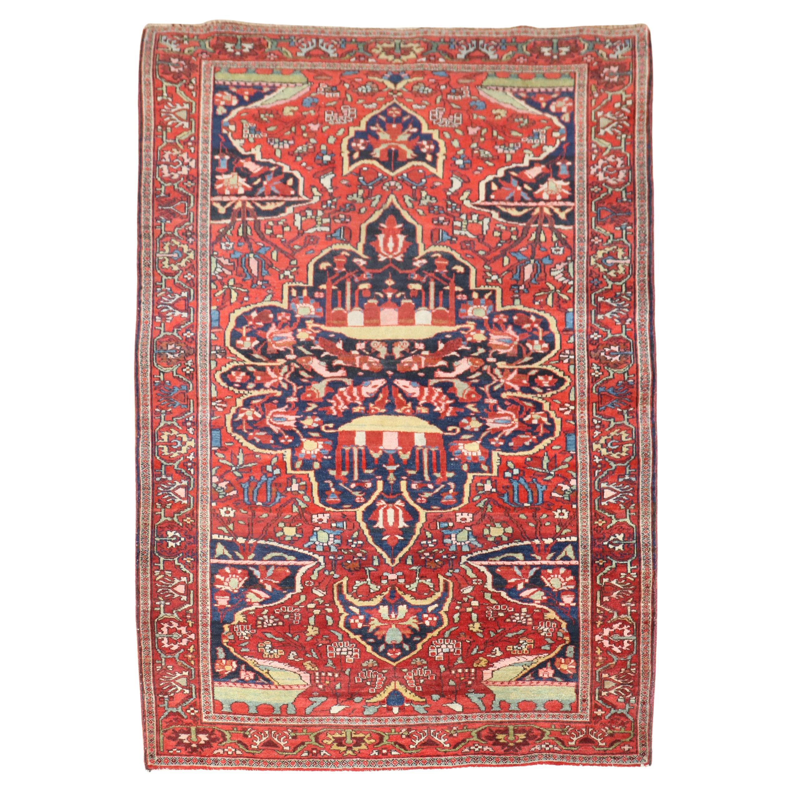 Antique Persian Sarouk Ferehan Scatter Rug For Sale