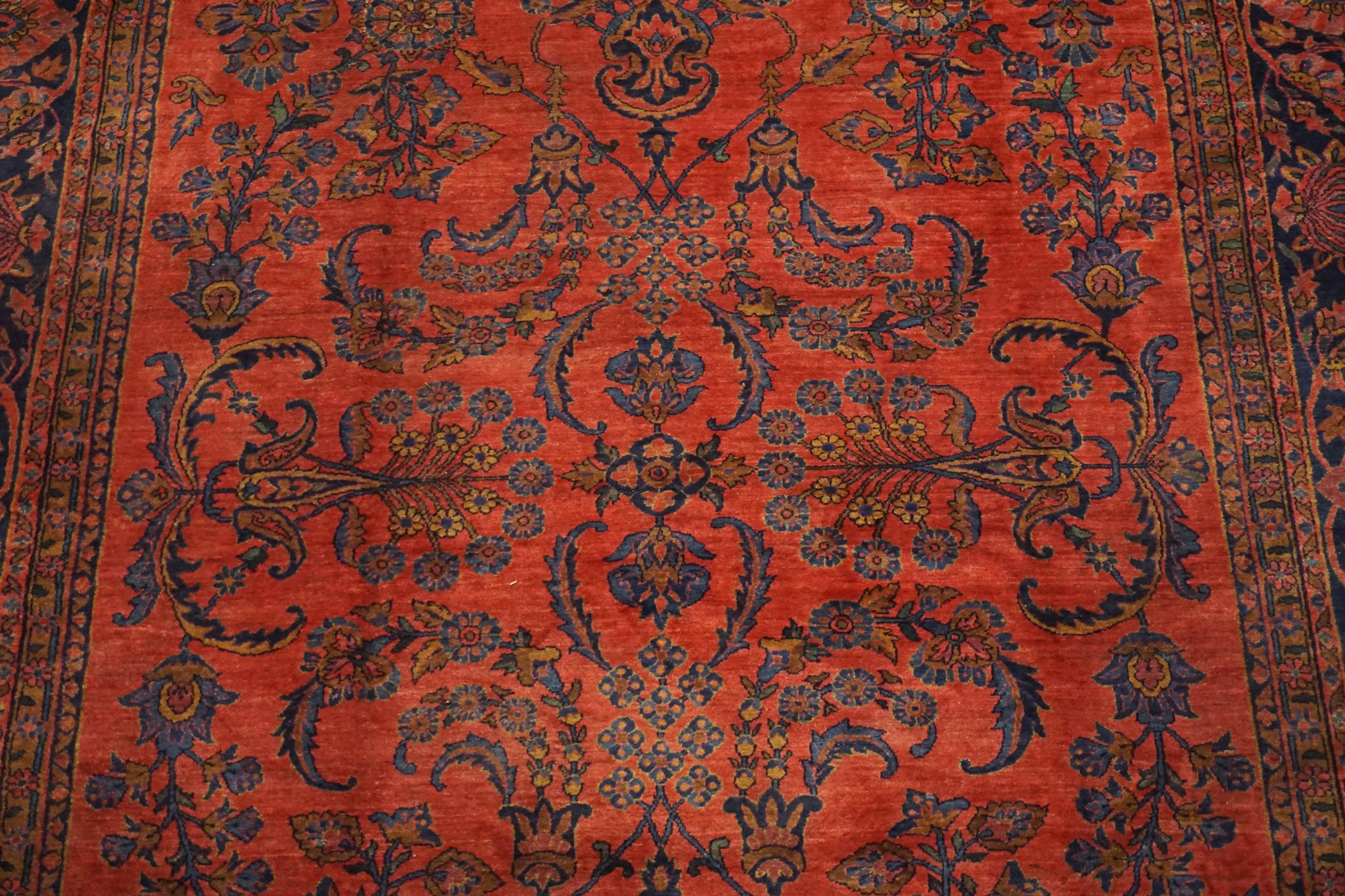 Hand-Knotted Antique Persian Sarouk Mohajeran, circa 1900 For Sale