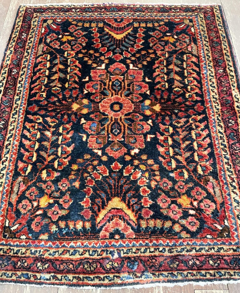 Antique Persian Sarouk Mohajeran Rug, c1910's For Sale at 1stDibs