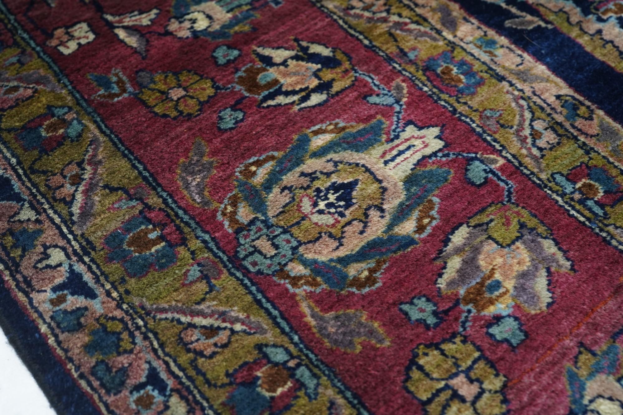Wool Antique Persian Sarouk Mohajeran Rug 8'9'' x 11'9'' For Sale