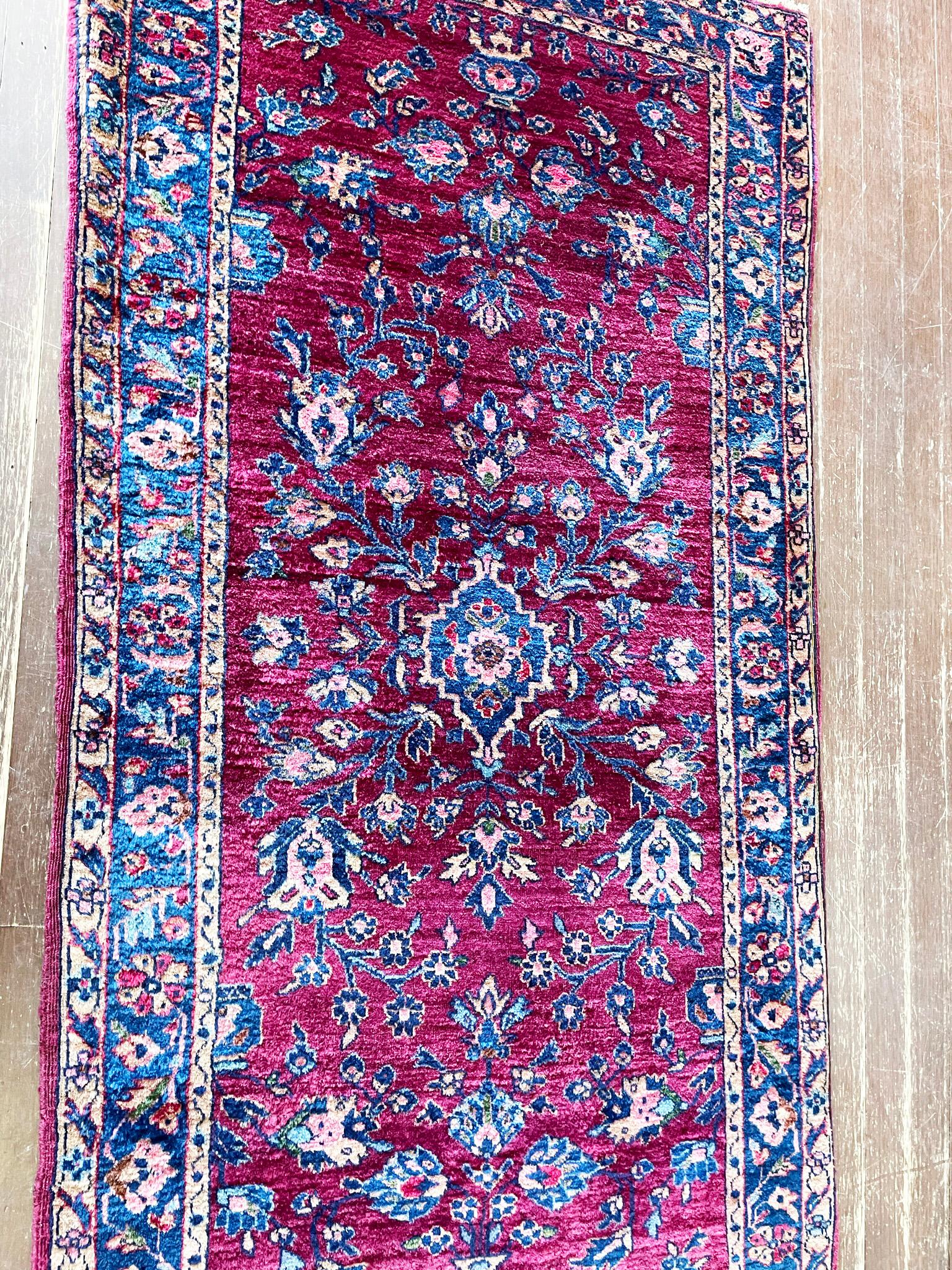 Wool Antique Persian Sarouk Mohajeran Rug, C-1920 For Sale