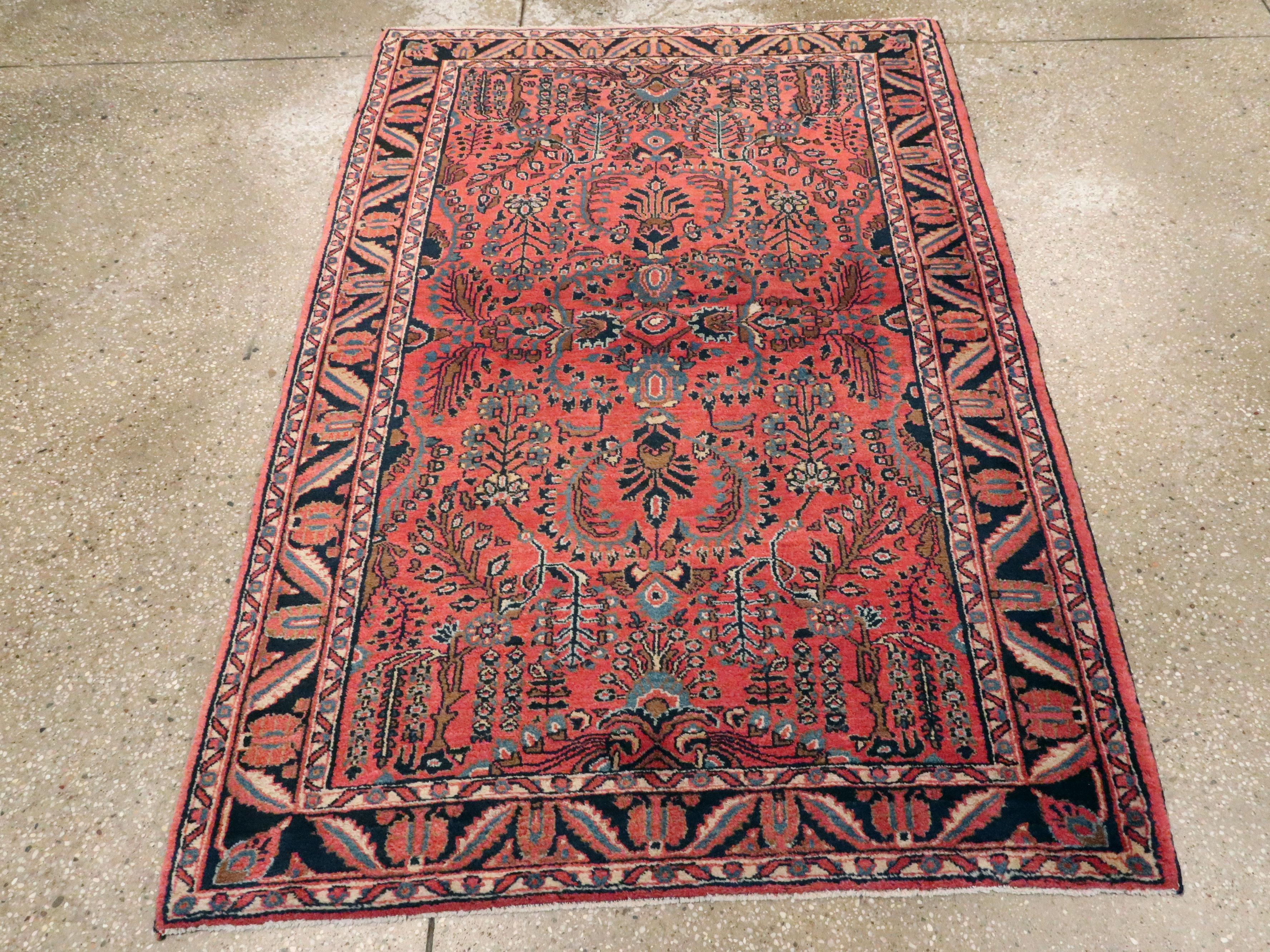 Sarouk Farahan Antique Persian Sarouk Mohajeran Rug