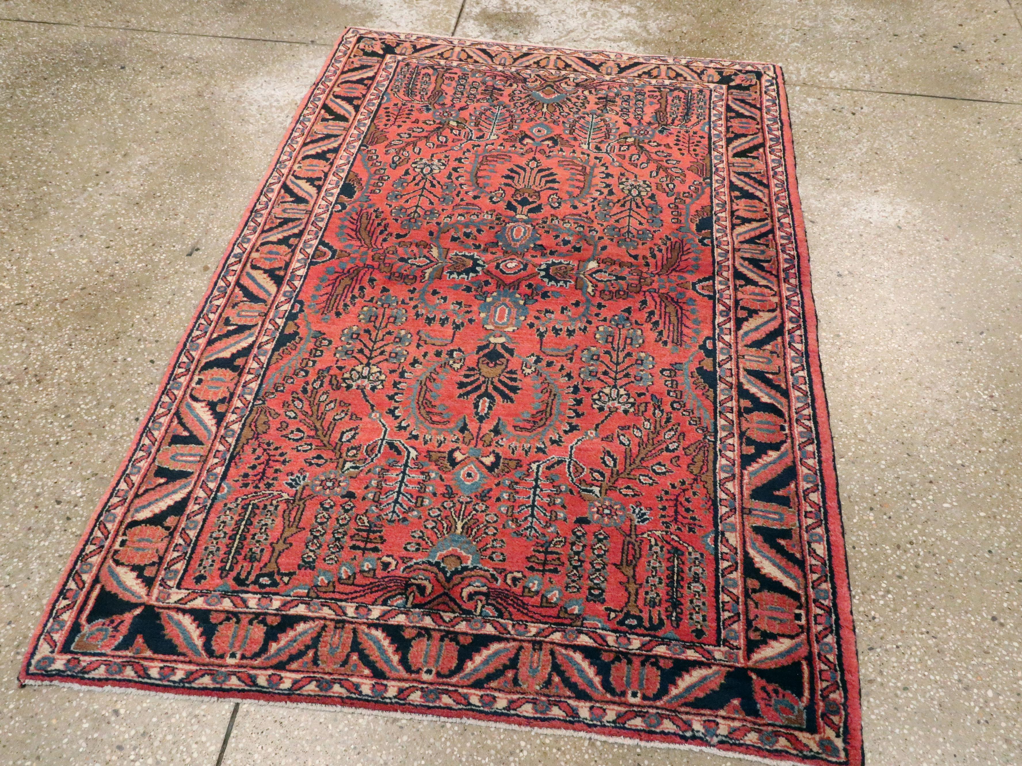 Hand-Knotted Antique Persian Sarouk Mohajeran Rug