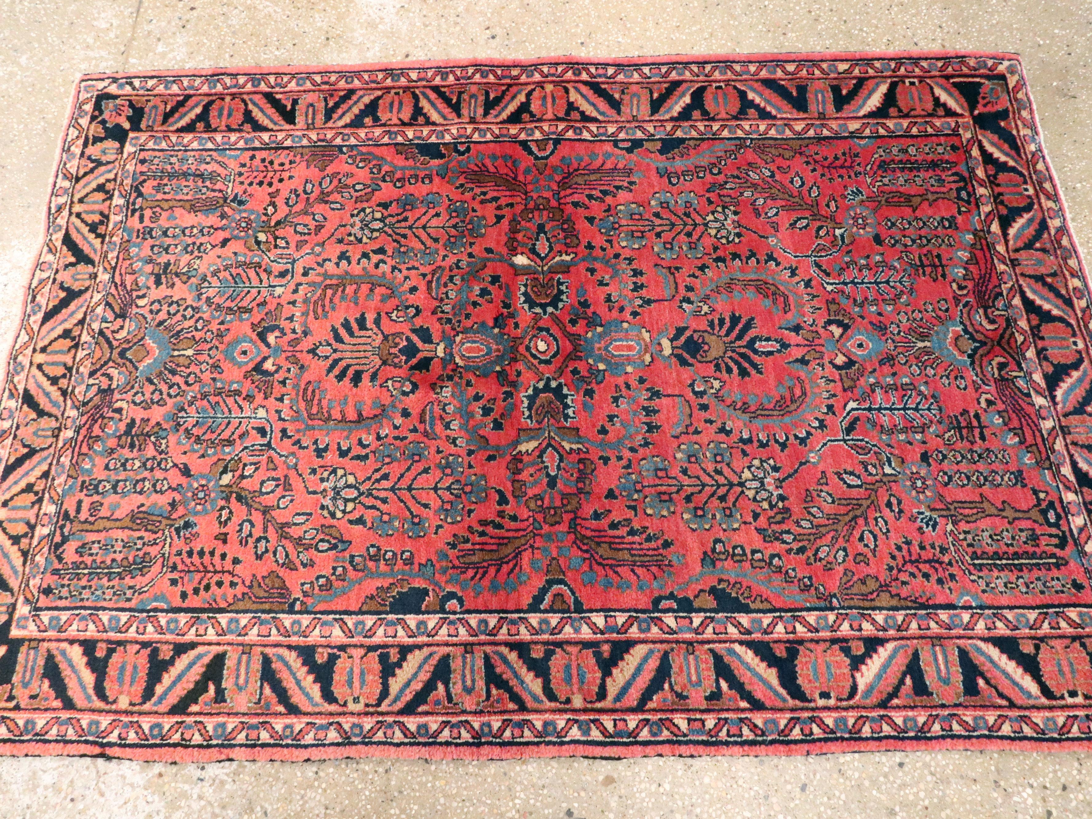 Wool Antique Persian Sarouk Mohajeran Rug