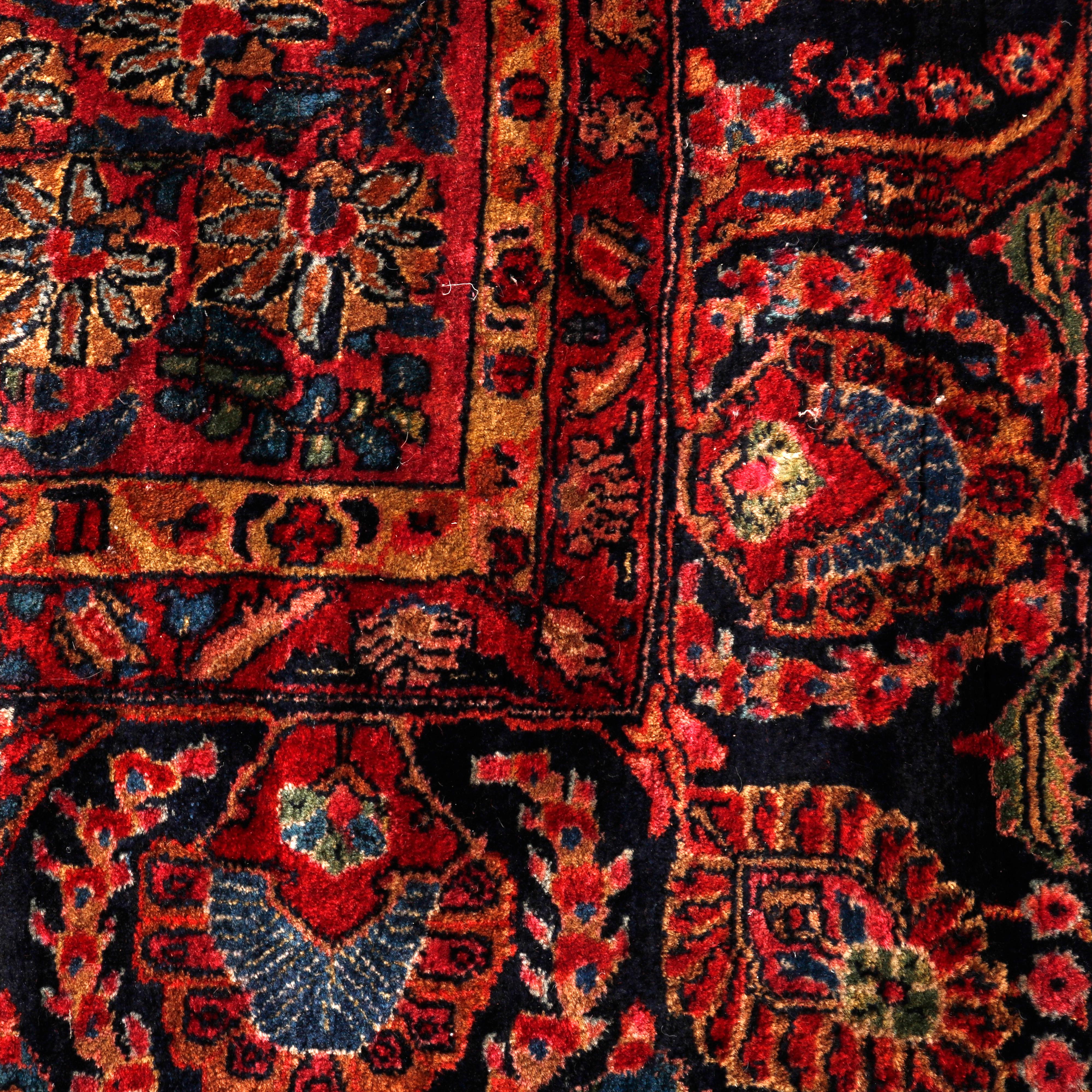 Antique Persian Sarouk Oriental Room Size Wool Rug, Circa 1930 5
