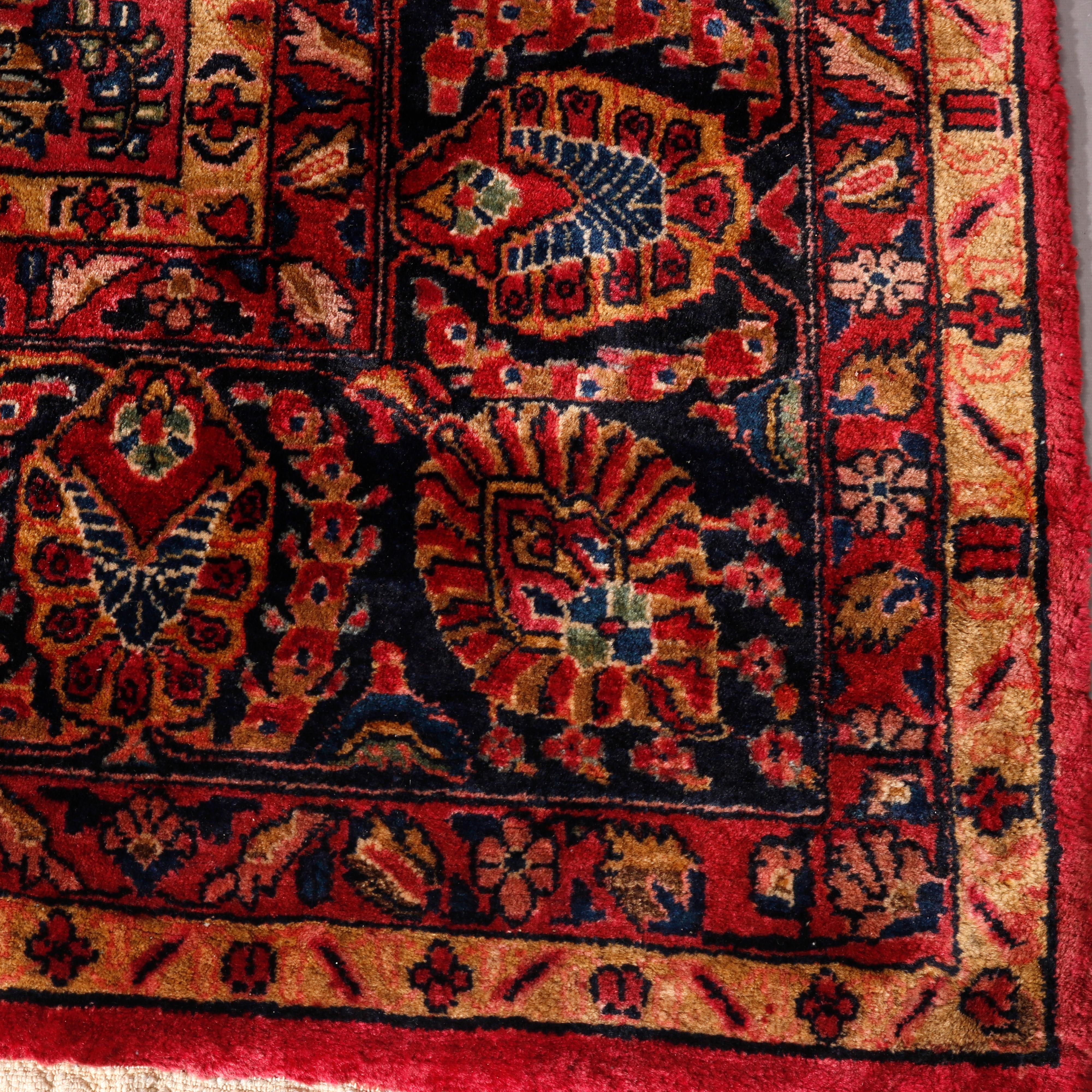 Antique Persian Sarouk Oriental Room Size Wool Rug, Circa 1930 7