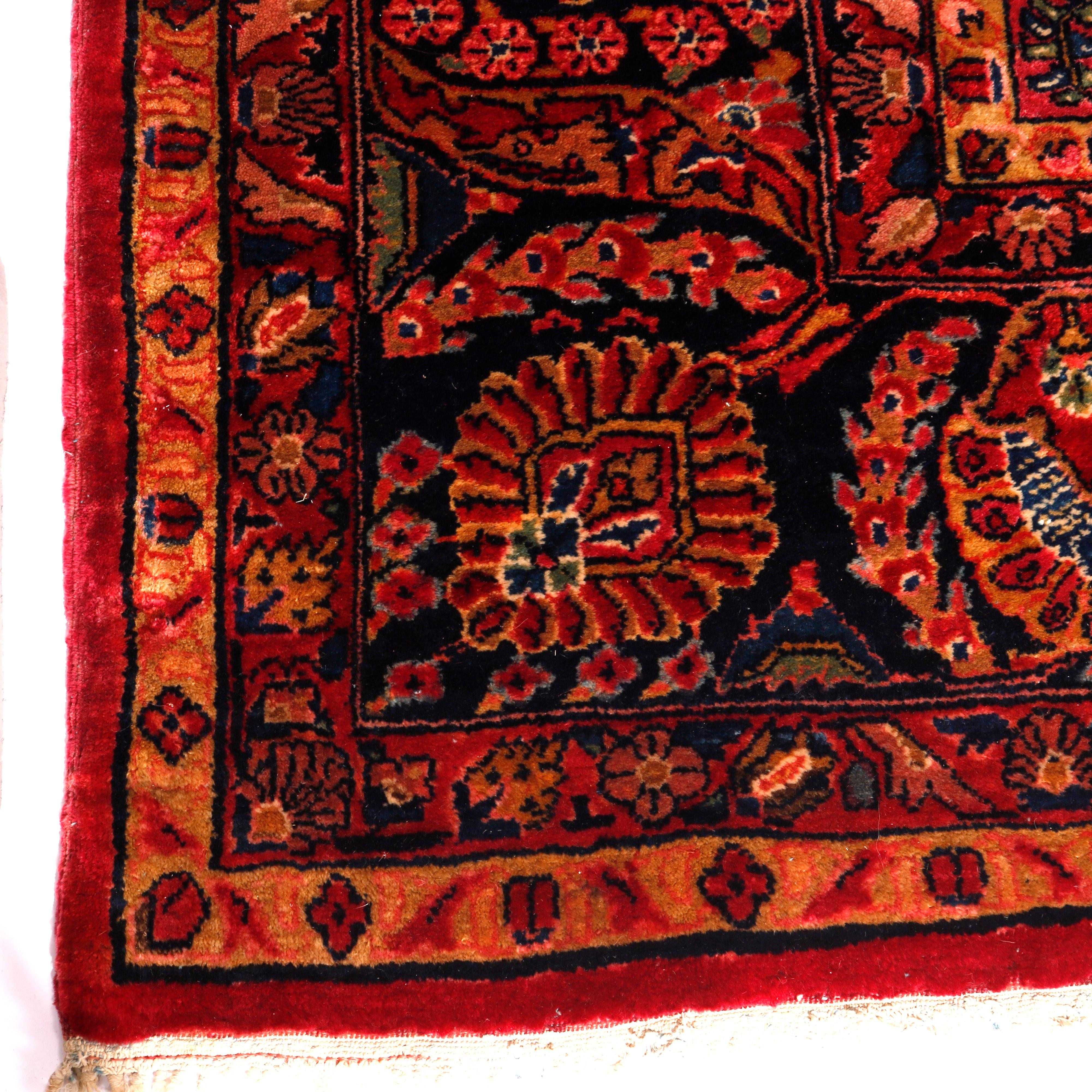 Antique Persian Sarouk Oriental Room Size Wool Rug, Circa 1930 9