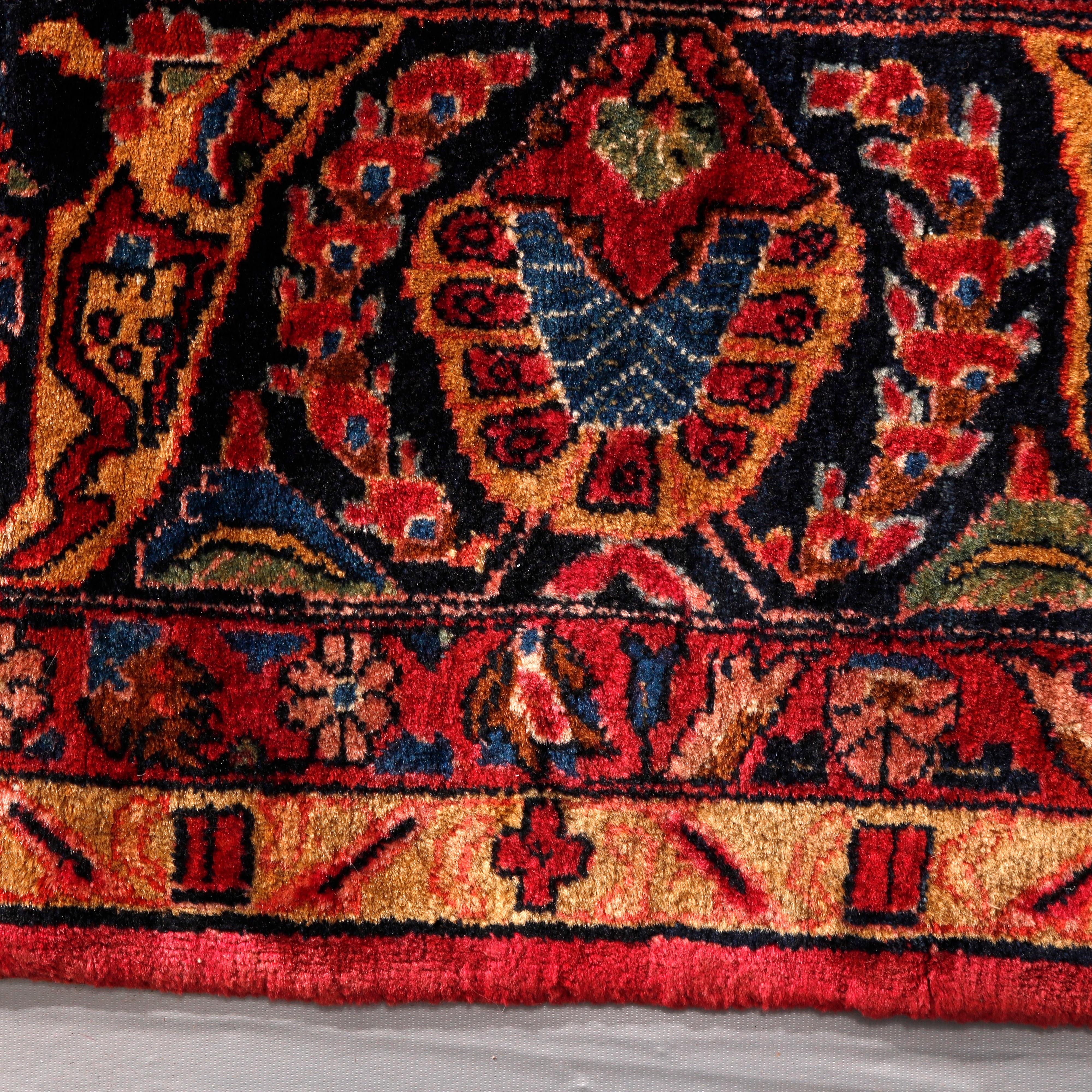 Antique Persian Sarouk Oriental Room Size Wool Rug, Circa 1930 10