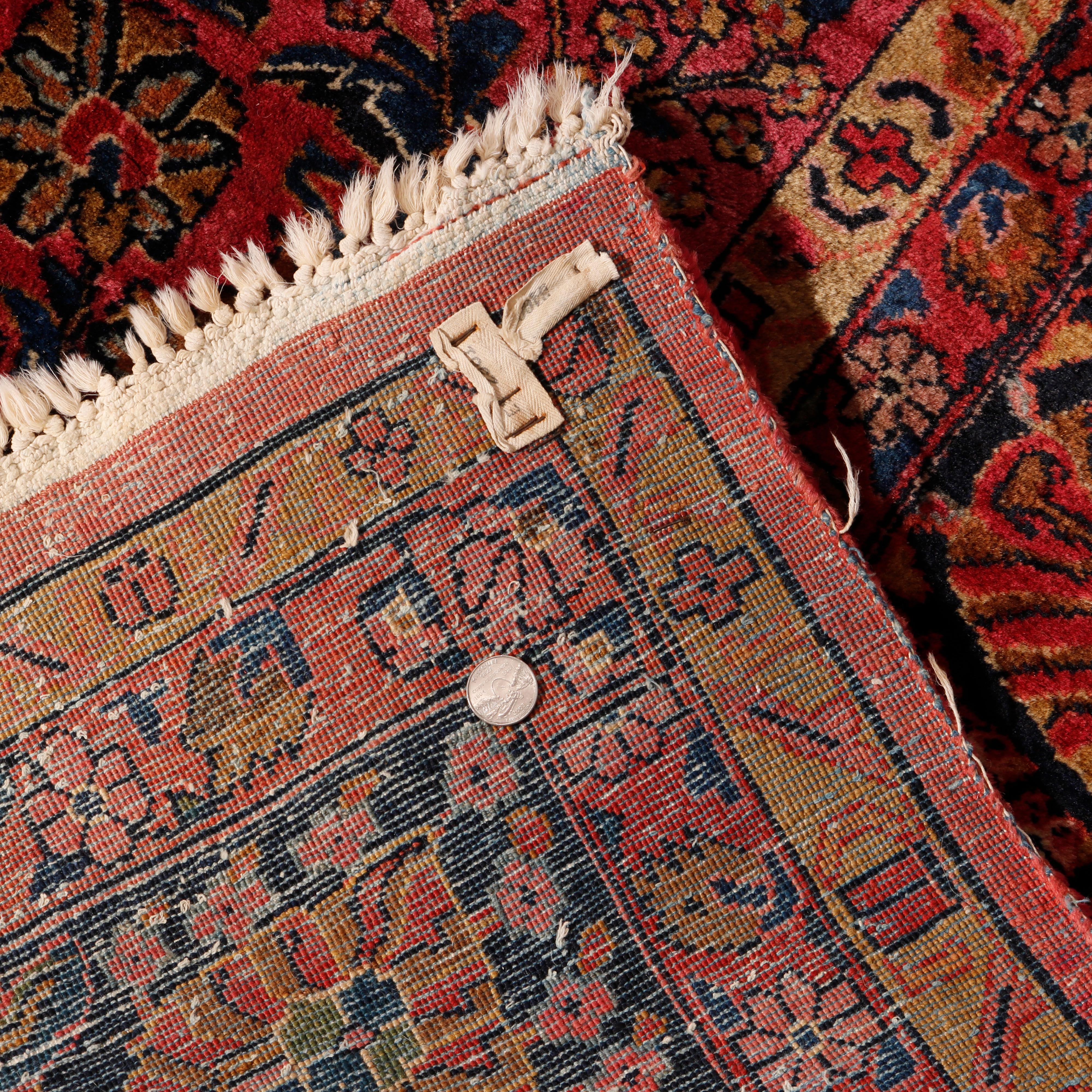 Antique Persian Sarouk Oriental Room Size Wool Rug, Circa 1930 11
