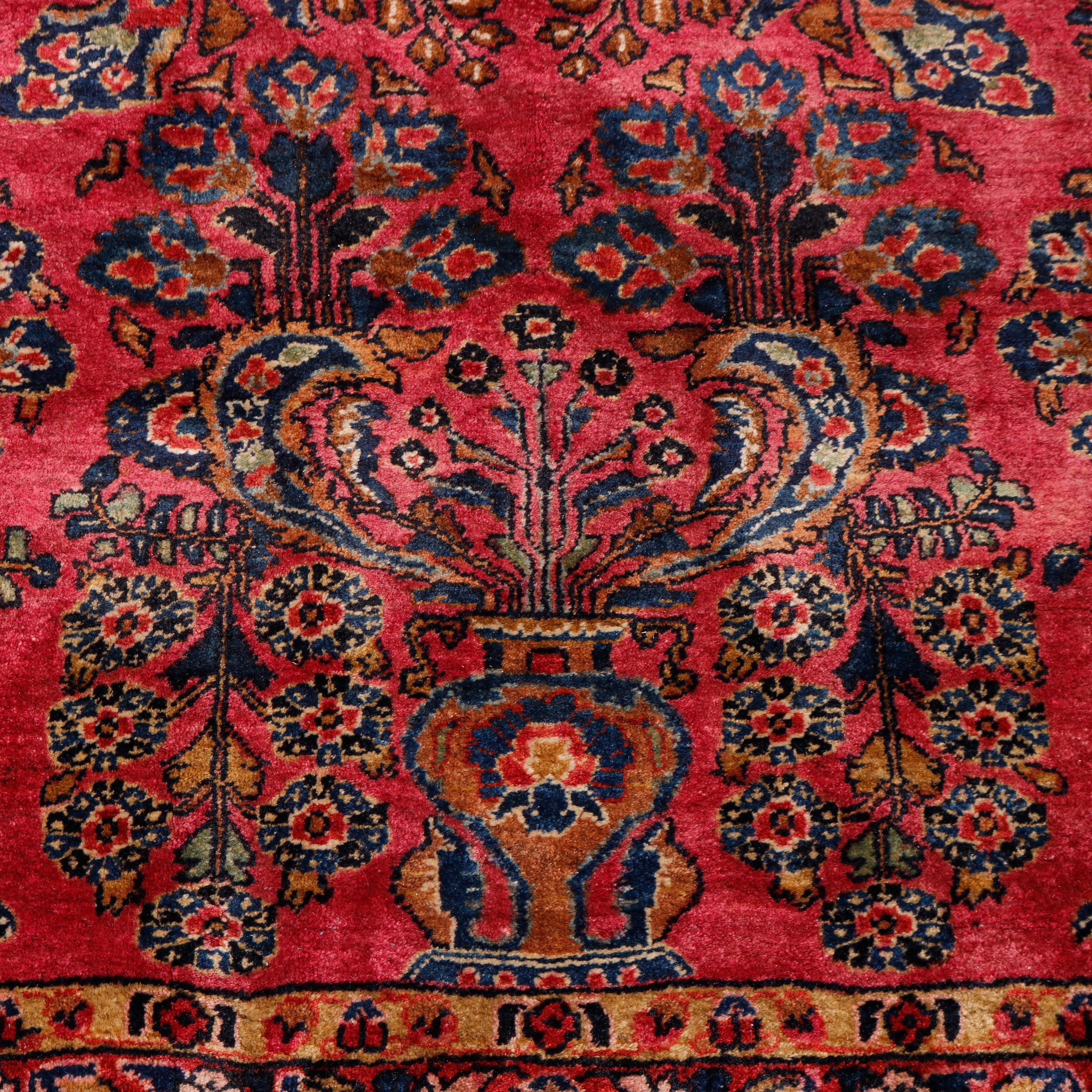 20th Century Antique Persian Sarouk Oriental Room Size Wool Rug, Circa 1930