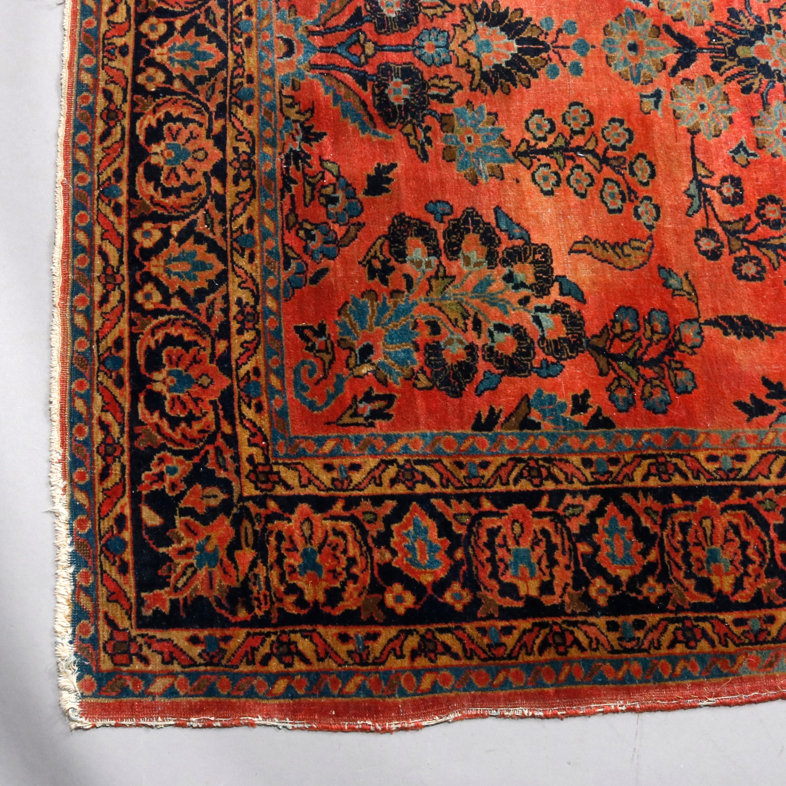 Antique Persian Sarouk Oriental Rug, circa 1920 In Good Condition In Big Flats, NY