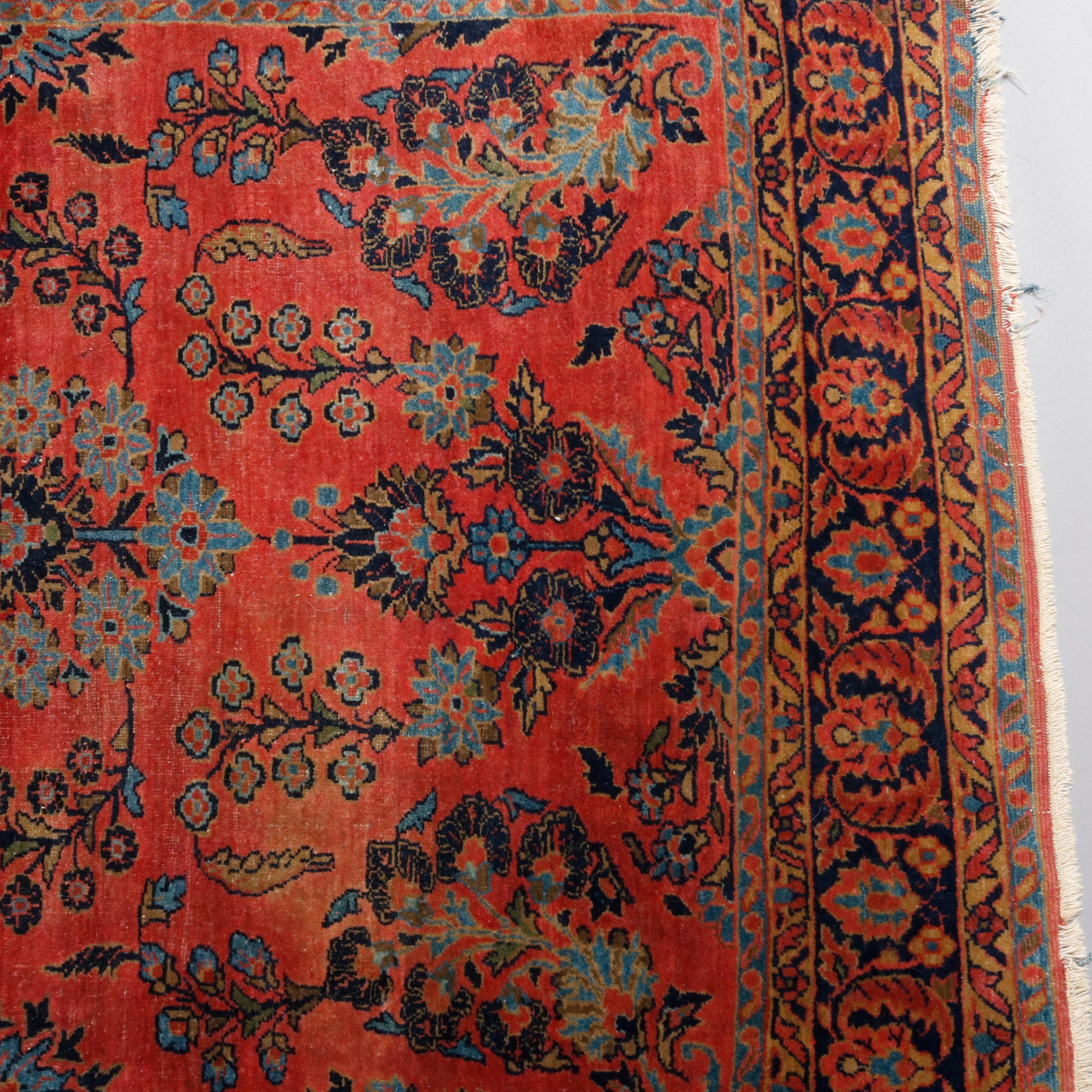 Antique Persian Sarouk Oriental Rug, circa 1920 1