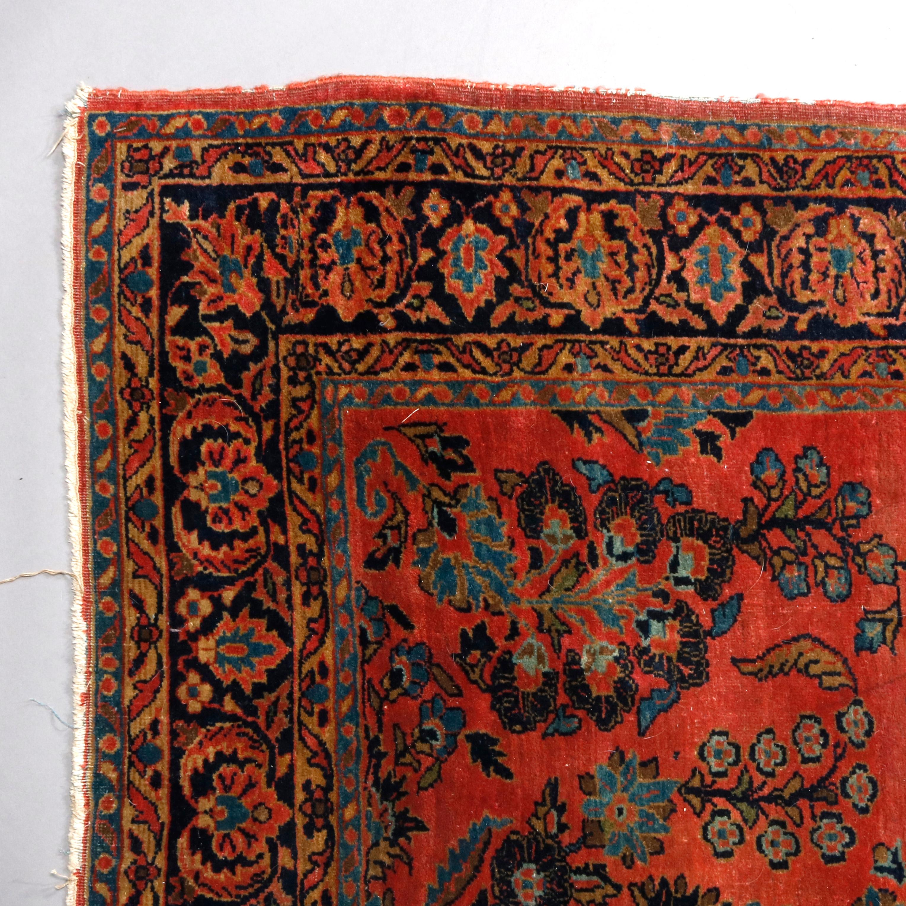 Antique Persian Sarouk Oriental Rug, circa 1920 3