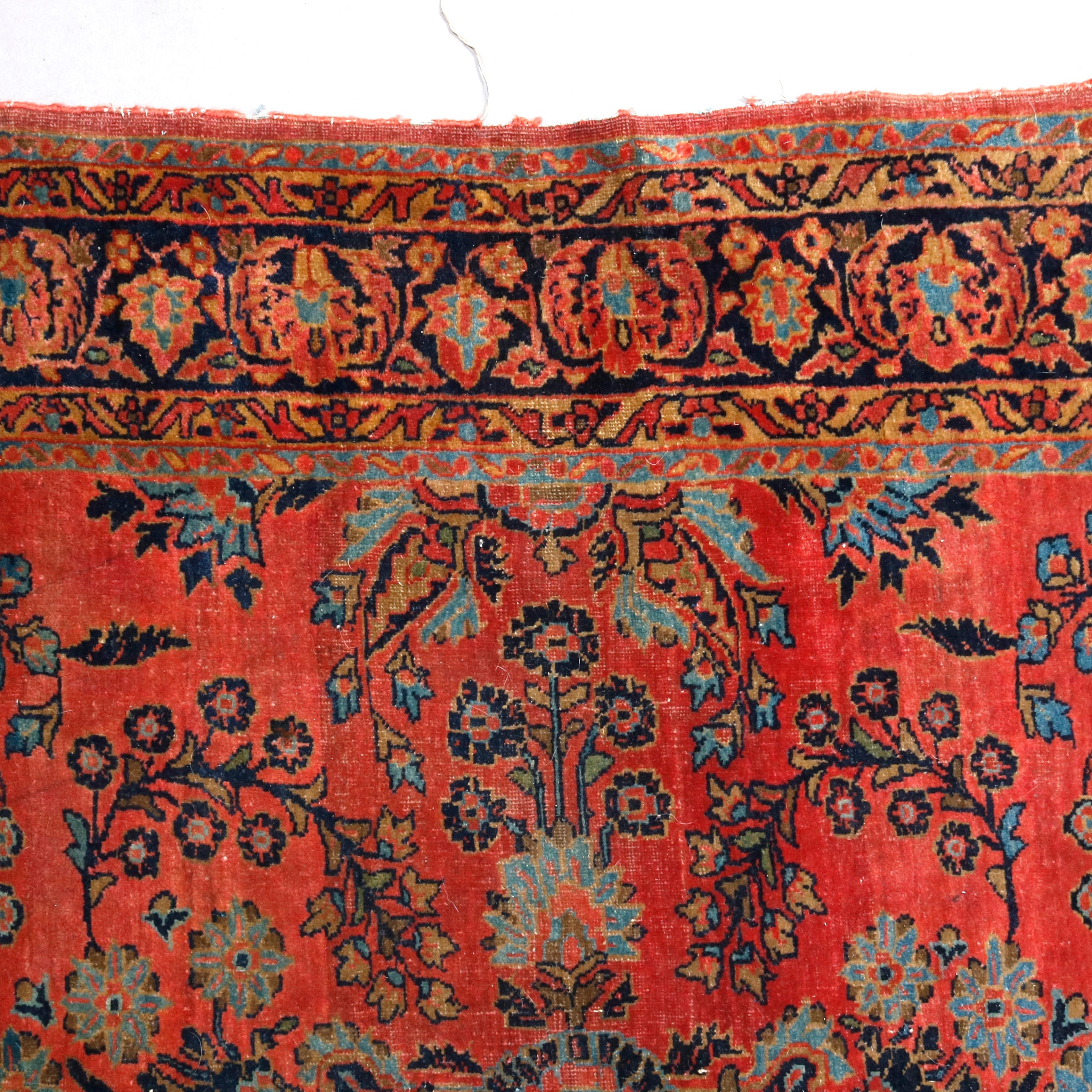 Antique Persian Sarouk Oriental Rug, circa 1920 4