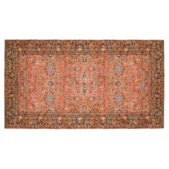 Antico tappeto orientale persiano Sarouk di grandi dimensioni con intricati disegni floreali