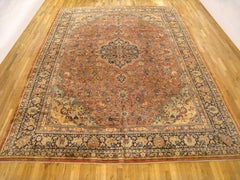 Antique Persian Sarouk Oriental Rug, in Room Size, with Central Medallion