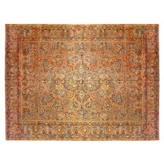 Antiker persischer Sarouk- orientalischer Teppich in Zimmergröße, mit zentralem Medaillon