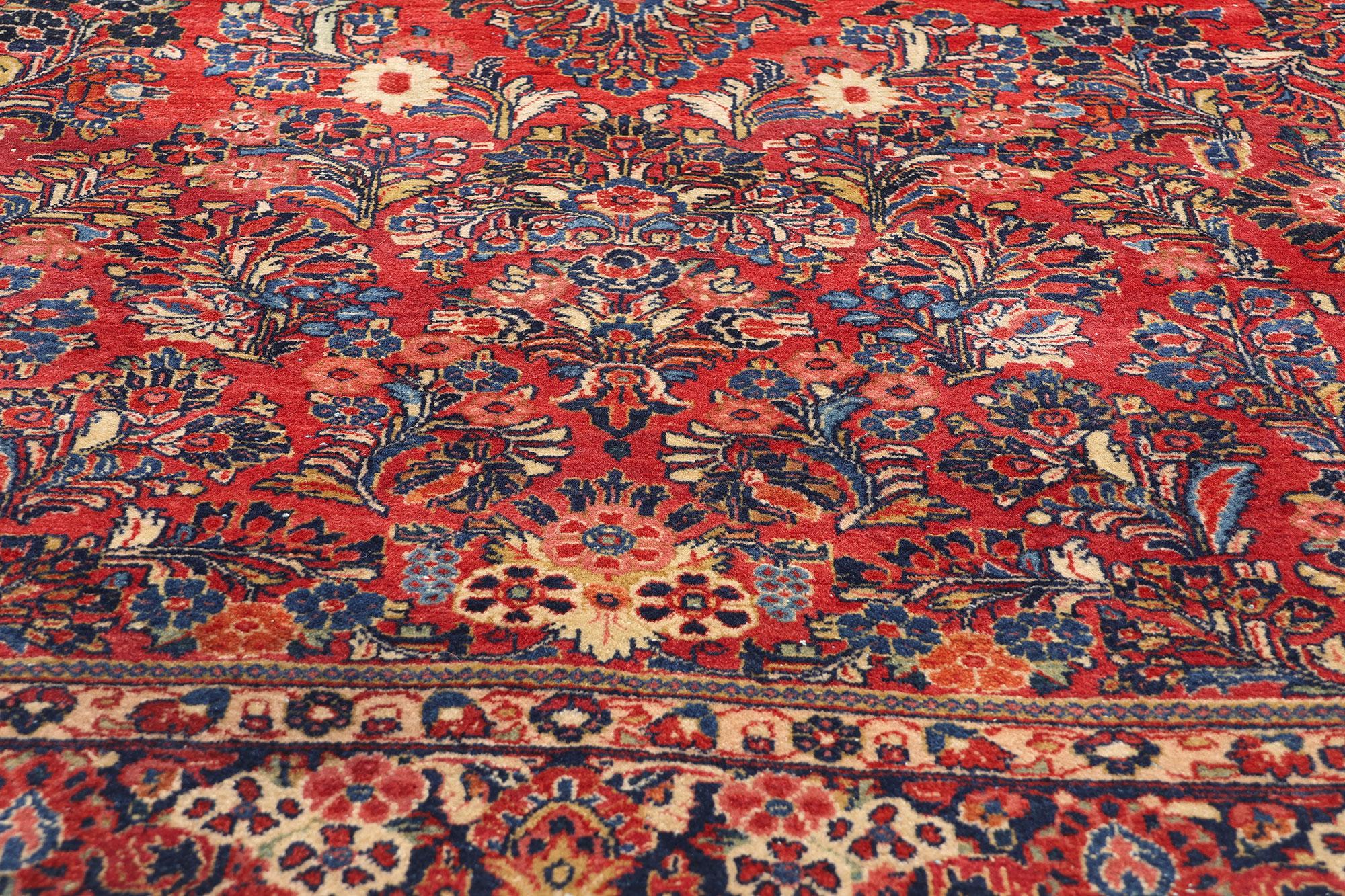 Noué à la main Tapis persan ancien Sarouk, 06'02 x 11'07 en vente