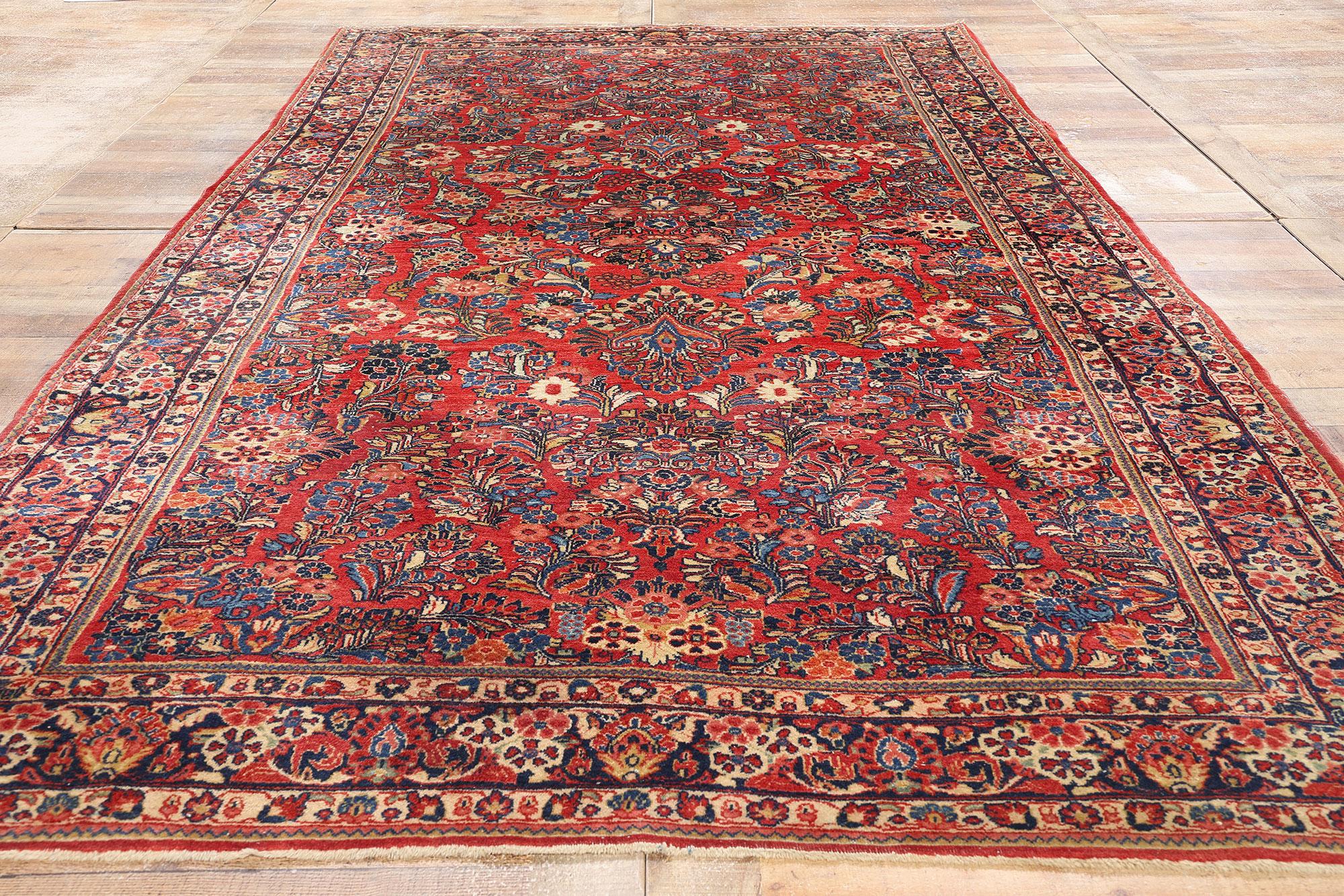 Laine Tapis persan ancien Sarouk, 06'02 x 11'07 en vente
