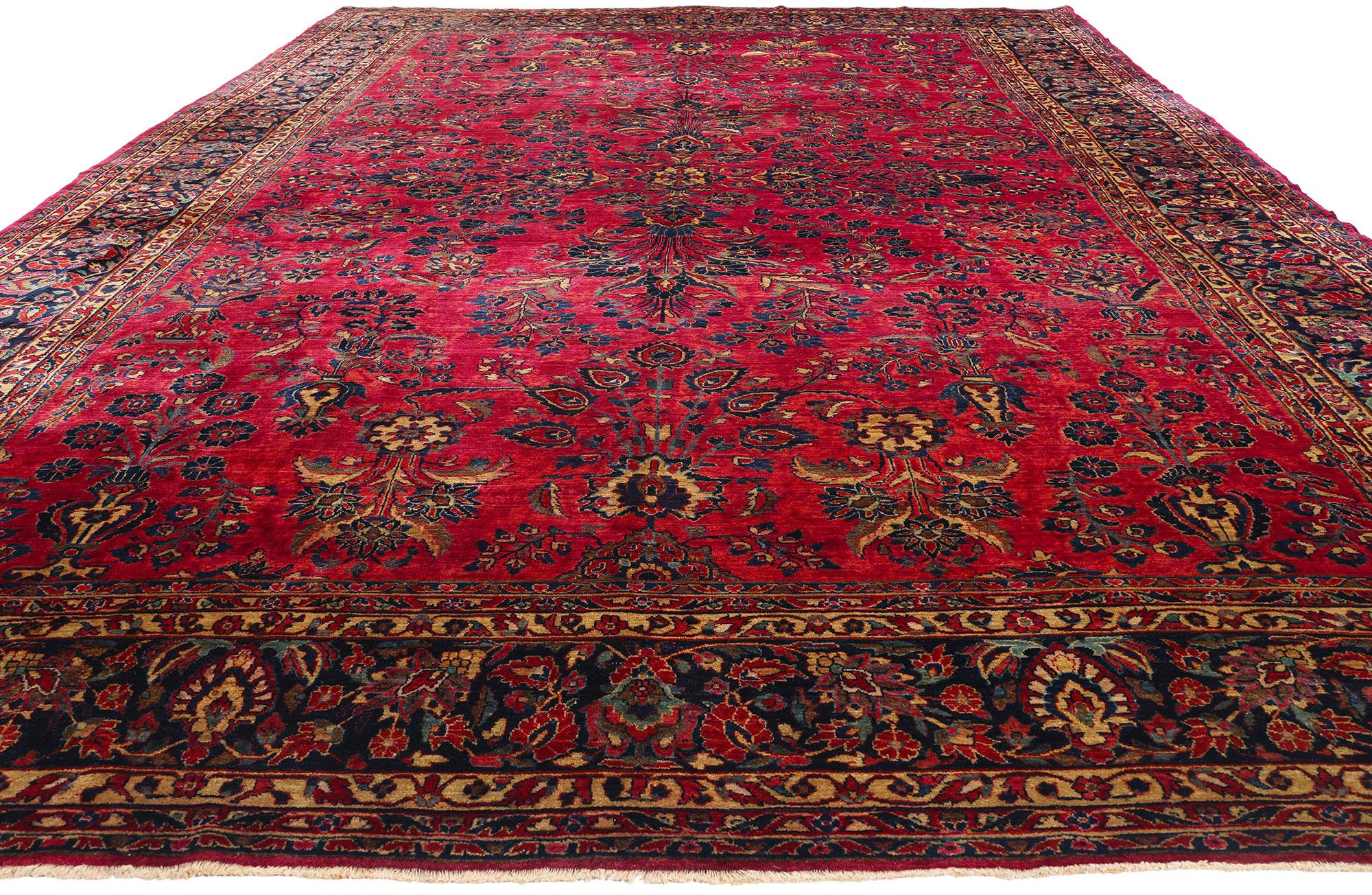 Tabriz Tapis persan ancien Sarouk, 10'01 x 15'09 en vente