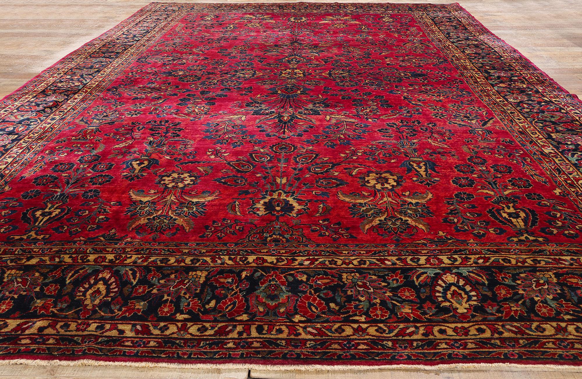 Laine Tapis persan ancien Sarouk, 10'01 x 15'09 en vente