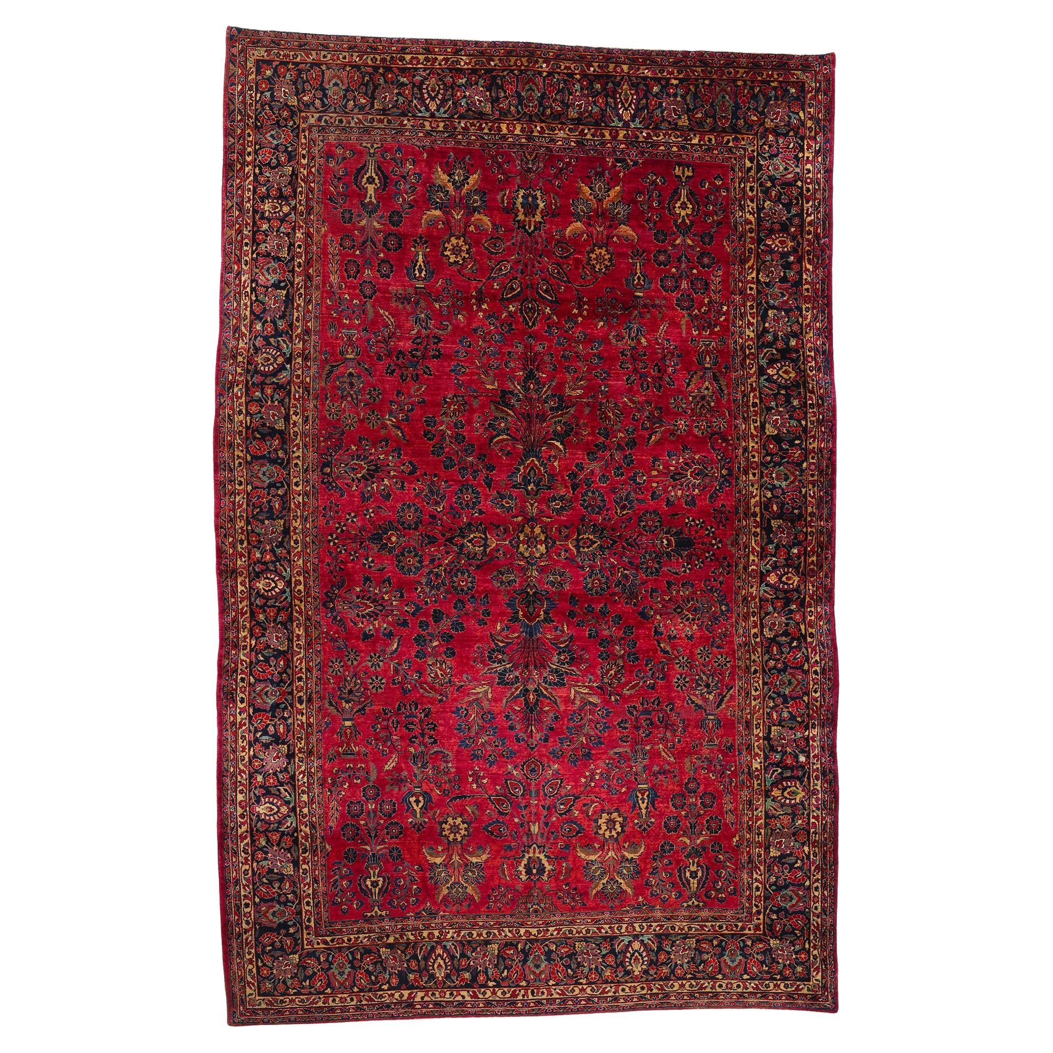 Antiker persischer Sarouk-Teppich aus Sarouk, 10'01 x 15'09
